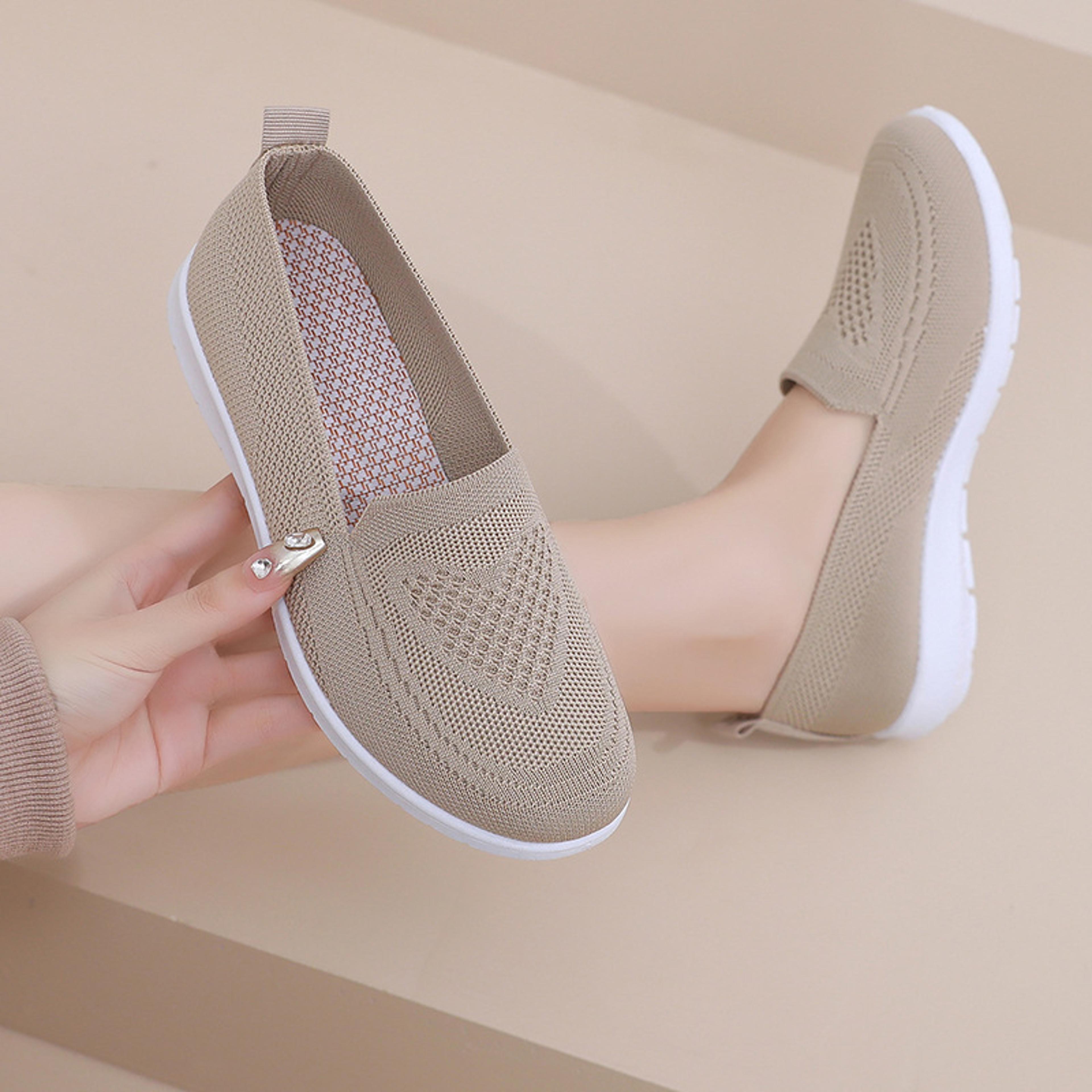 spring summer womens shoes, casual breathable chunky sole flat sneakers, lightweight walking shoes, cheap shoes
