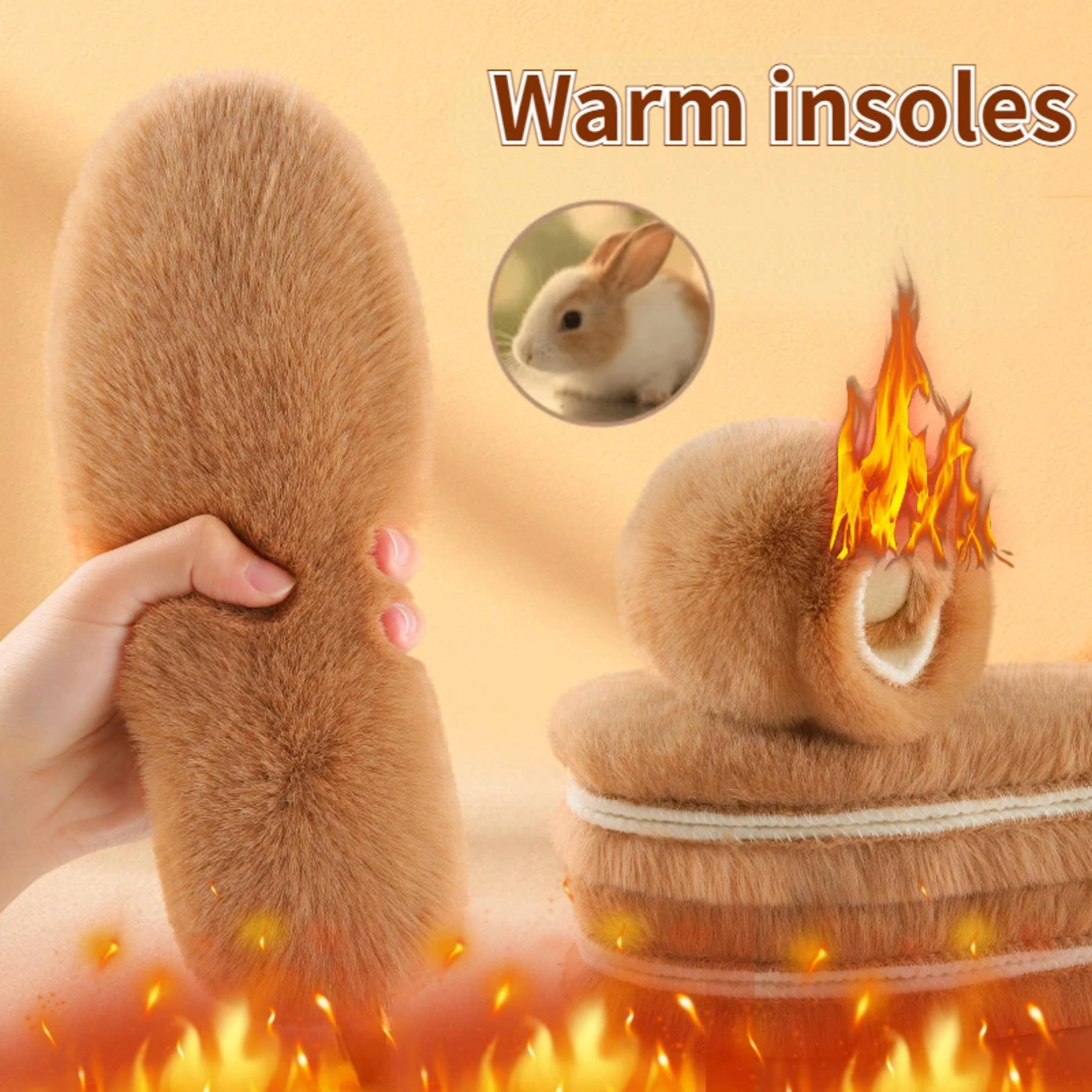 plush fluffy insoles, soft thick warm imitation rabbit fur winter shoe accessories for men & women, cozy comfort insole