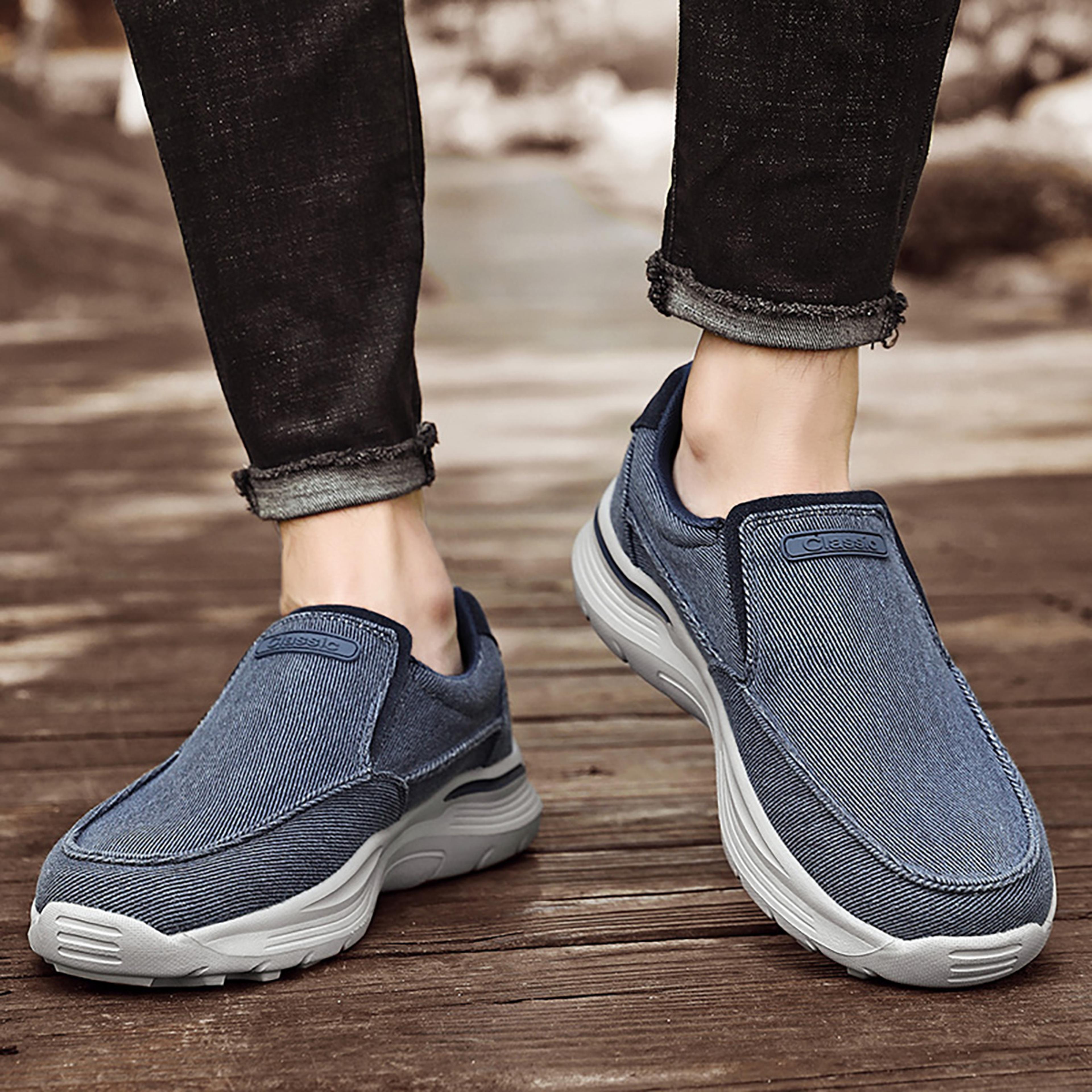 mens casual shoes canvas breathable loafers comfortable outdoor walking sneakers classic loafers for men