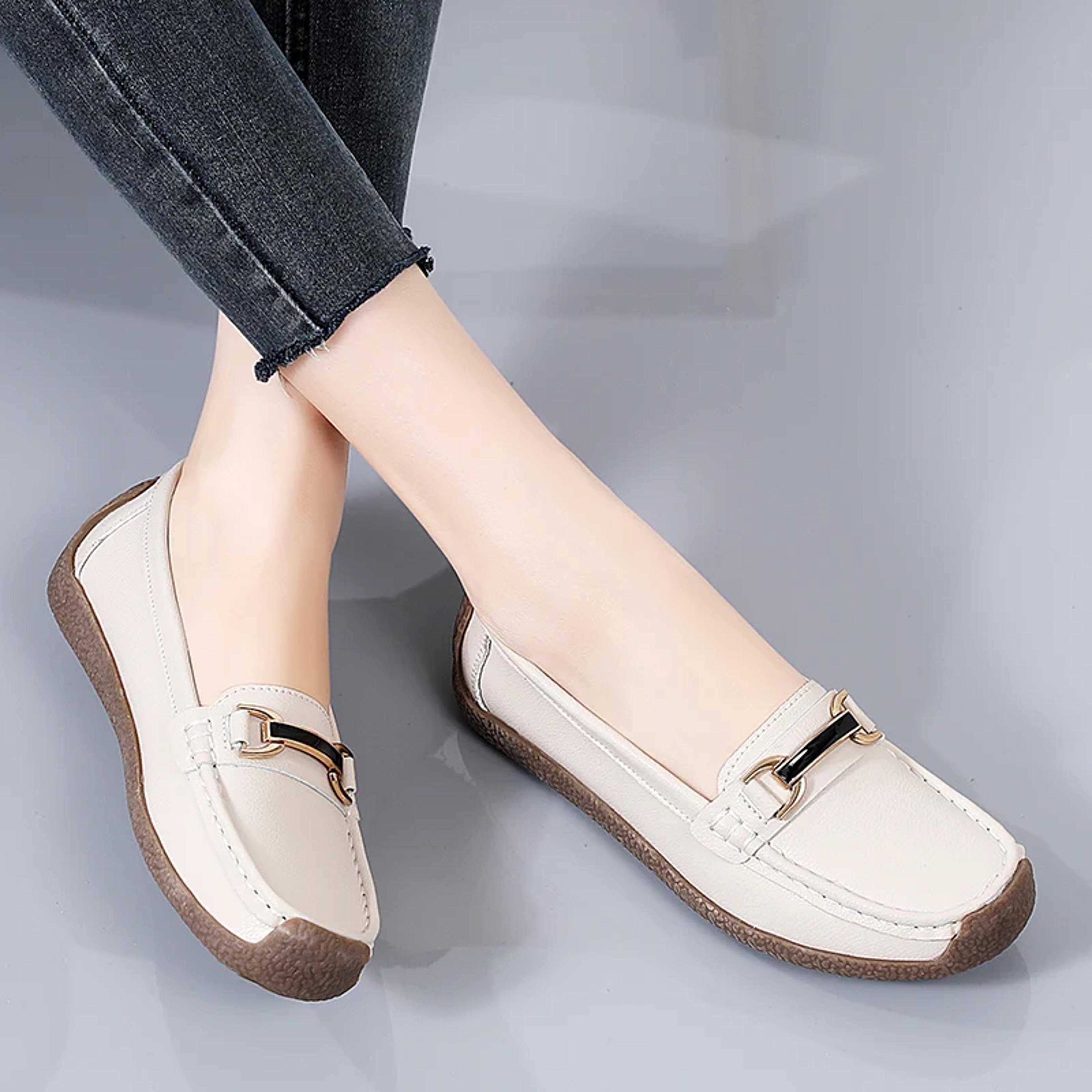 luxury designer women shoes leather loafers, slip on flat moccasins & fashion sneakers for women