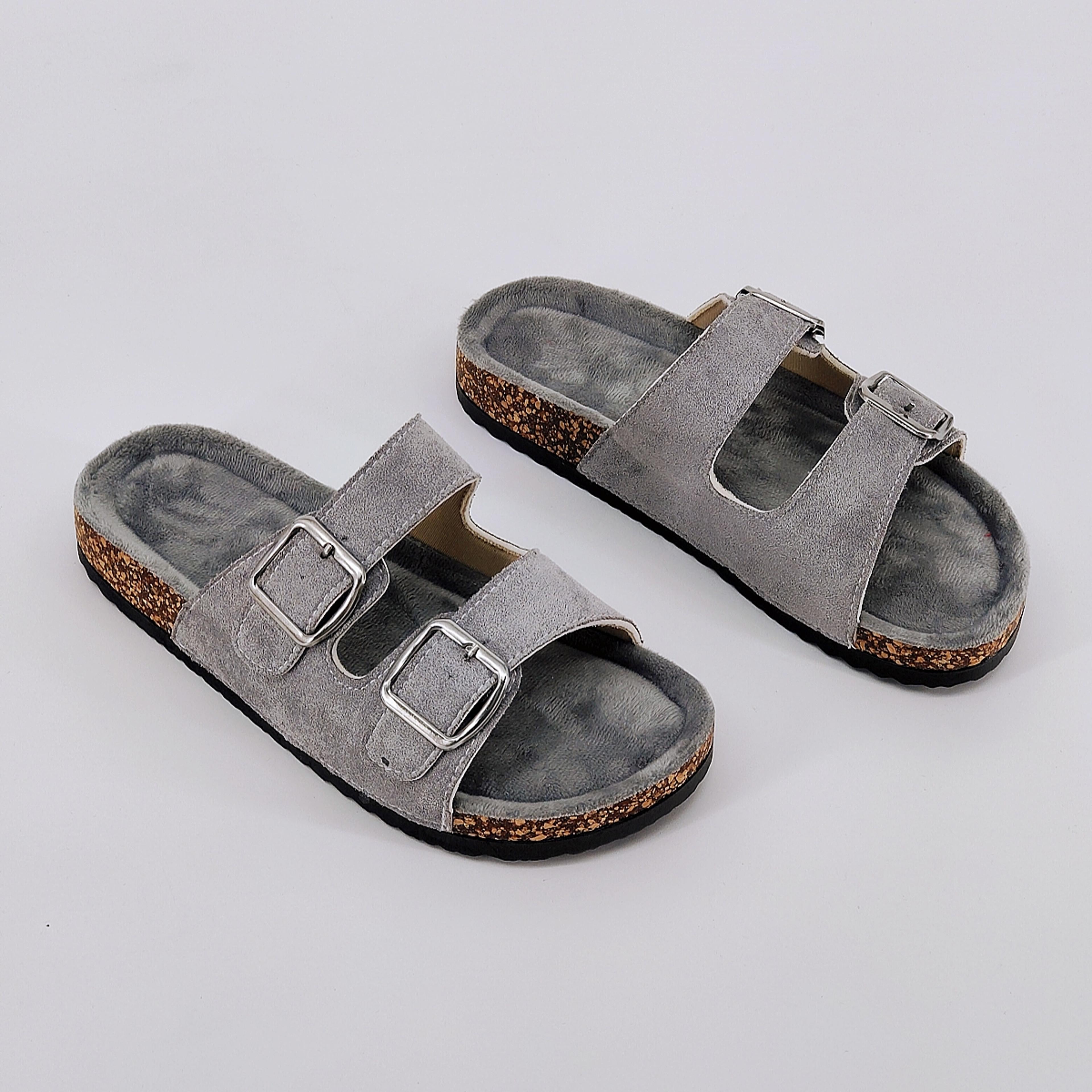 summer trendy buckle flat cork slippers, fashion holiday sandals for men & women, outdoor casual beach buckle footwear