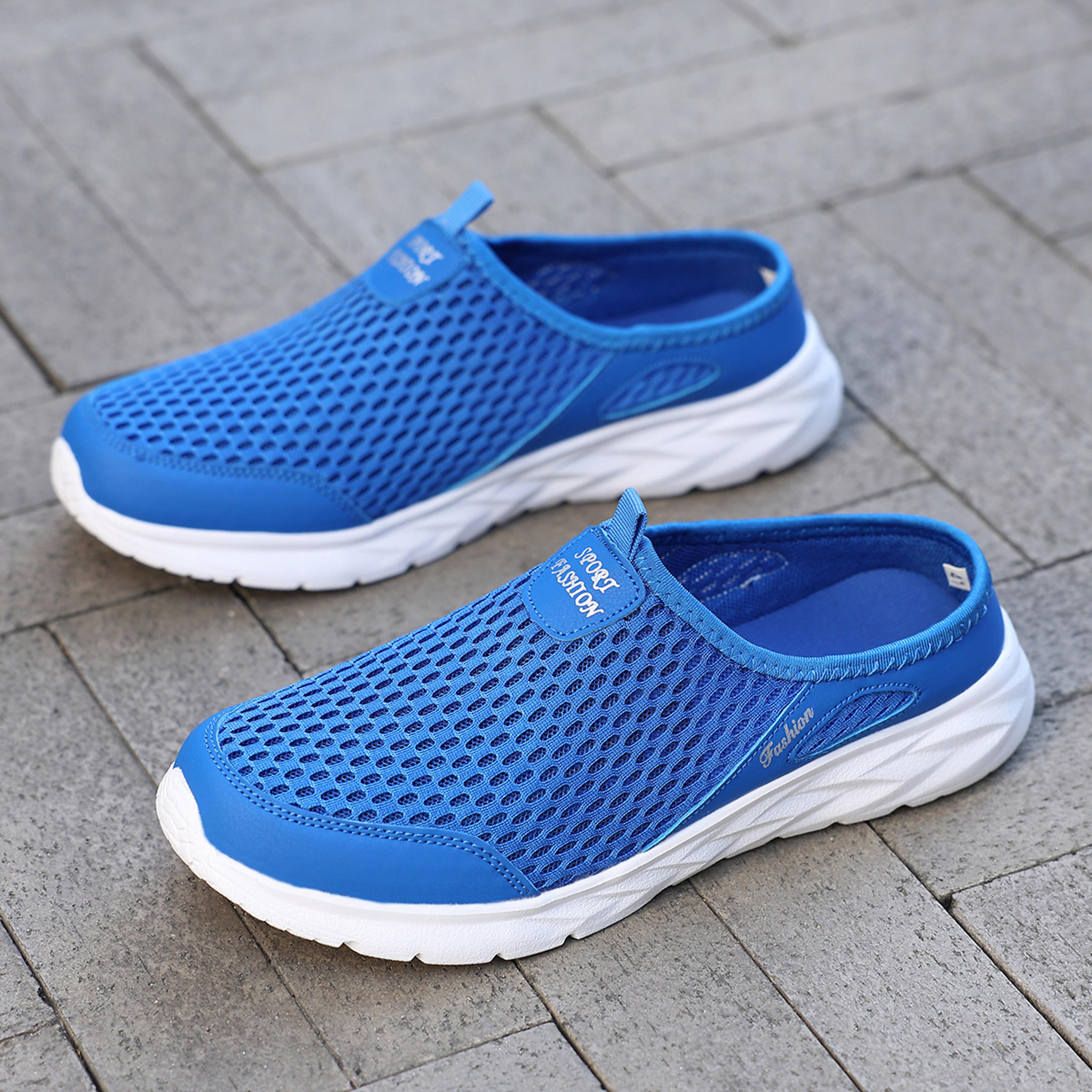 lightweight summer sport casual shoes for men, breathable slip on loafers, barefoot sneakers, soft sole outdoor slippers