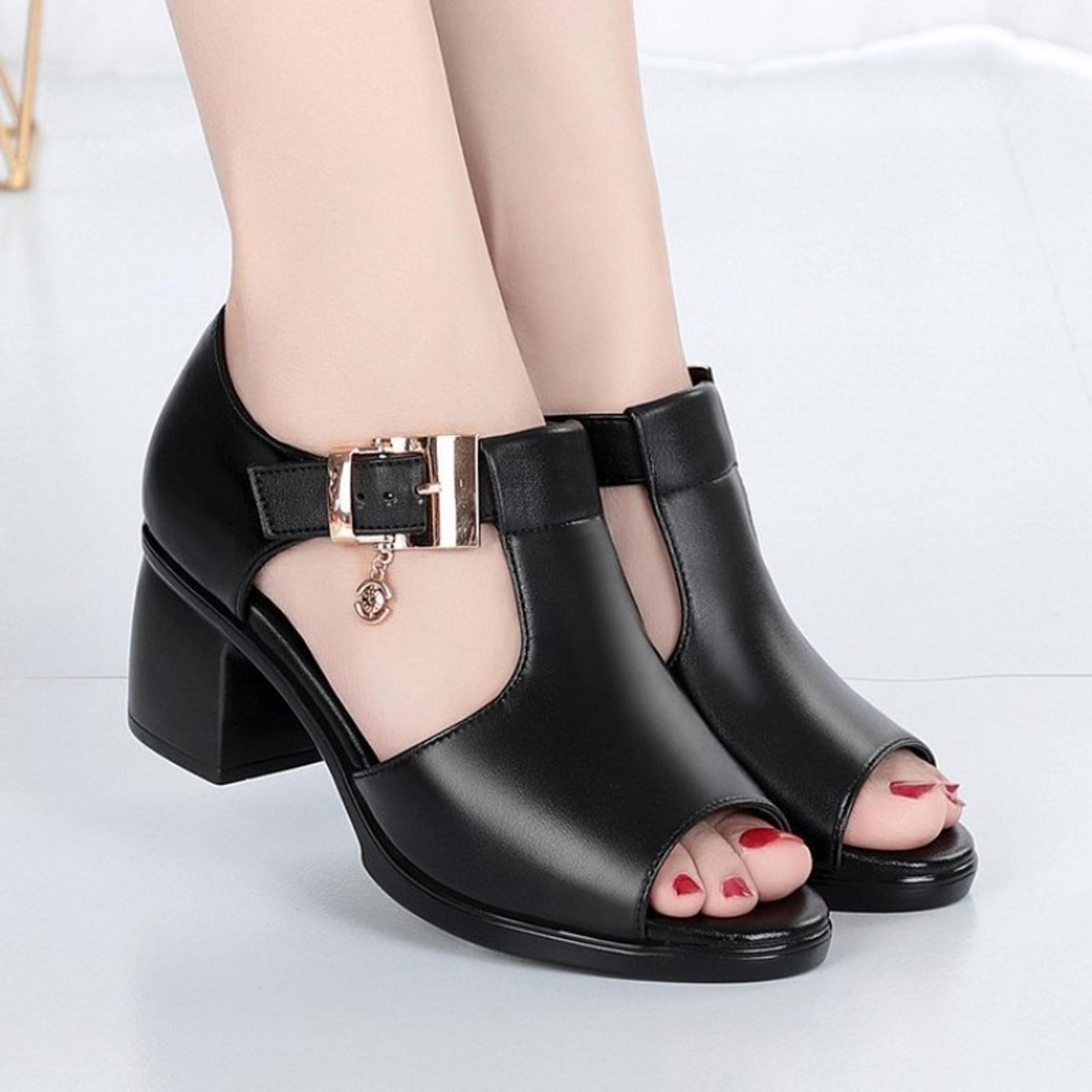 pu platform high heel summer sandals for women ladies, mother female casual buckle strap peep-toe bling shoes cool beach