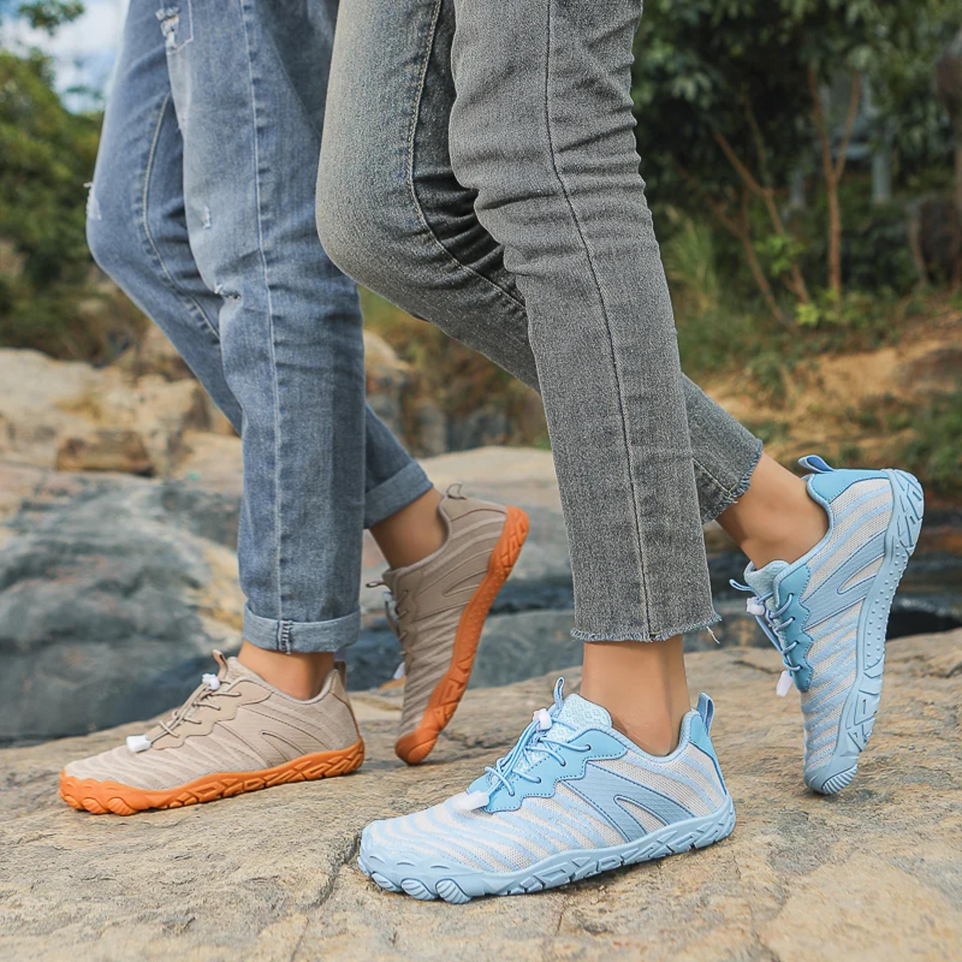 comfortable barefoot shoes for men & women, wide toe non-slip hiking trekking walking sneakers outdoor upstream casual