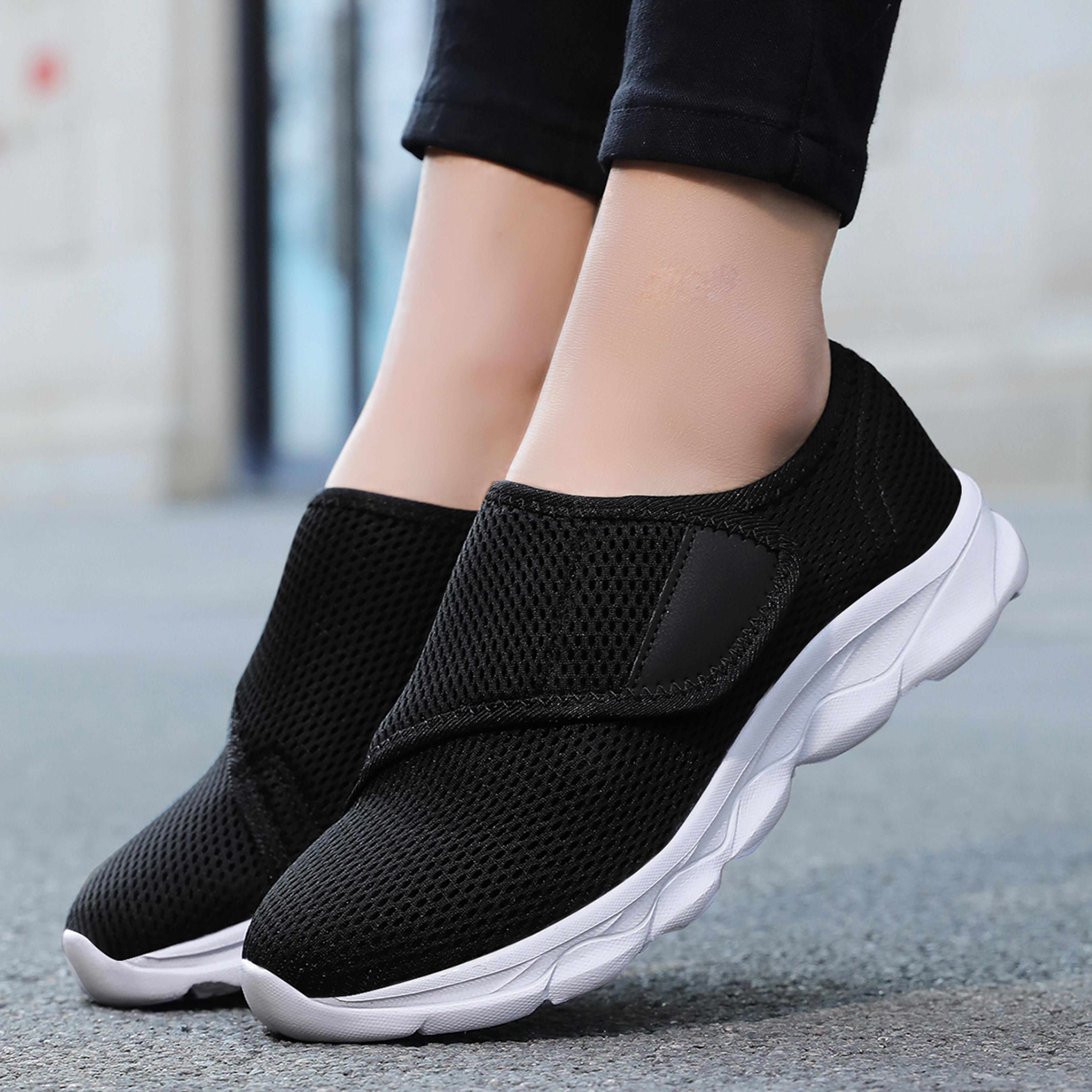 new women orthopedics wide feet swollen walking casual shoes, soft comfortable diabetic shoes for men & women
