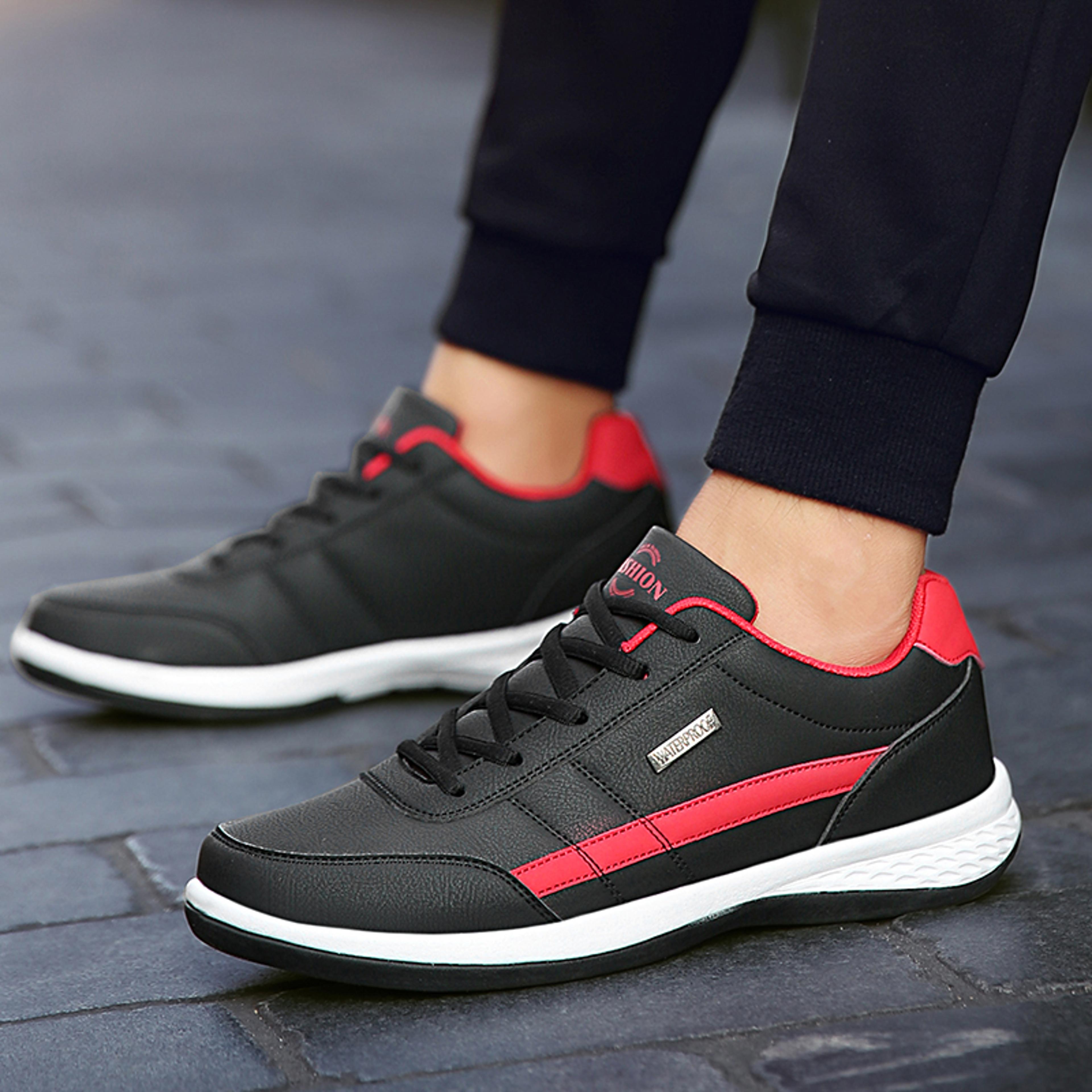 waterproof mens running shoes, non-slip wear-resistant outdoor sports sneakers, minimalist walking shoes for everyday