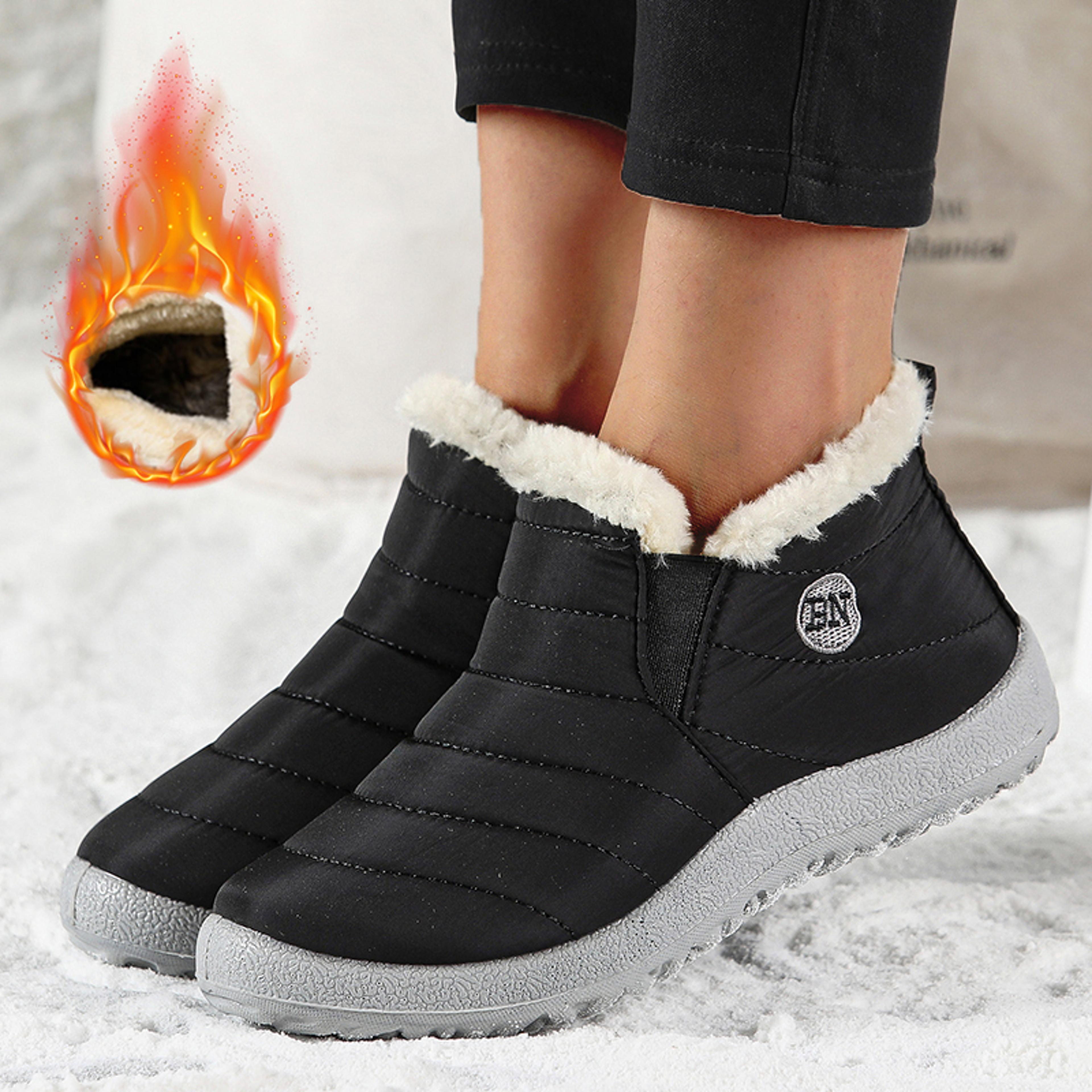 warm & cozy boots woman snow new women shoes slip on ladies shoes plus size waterproof ankle boots fur boots women