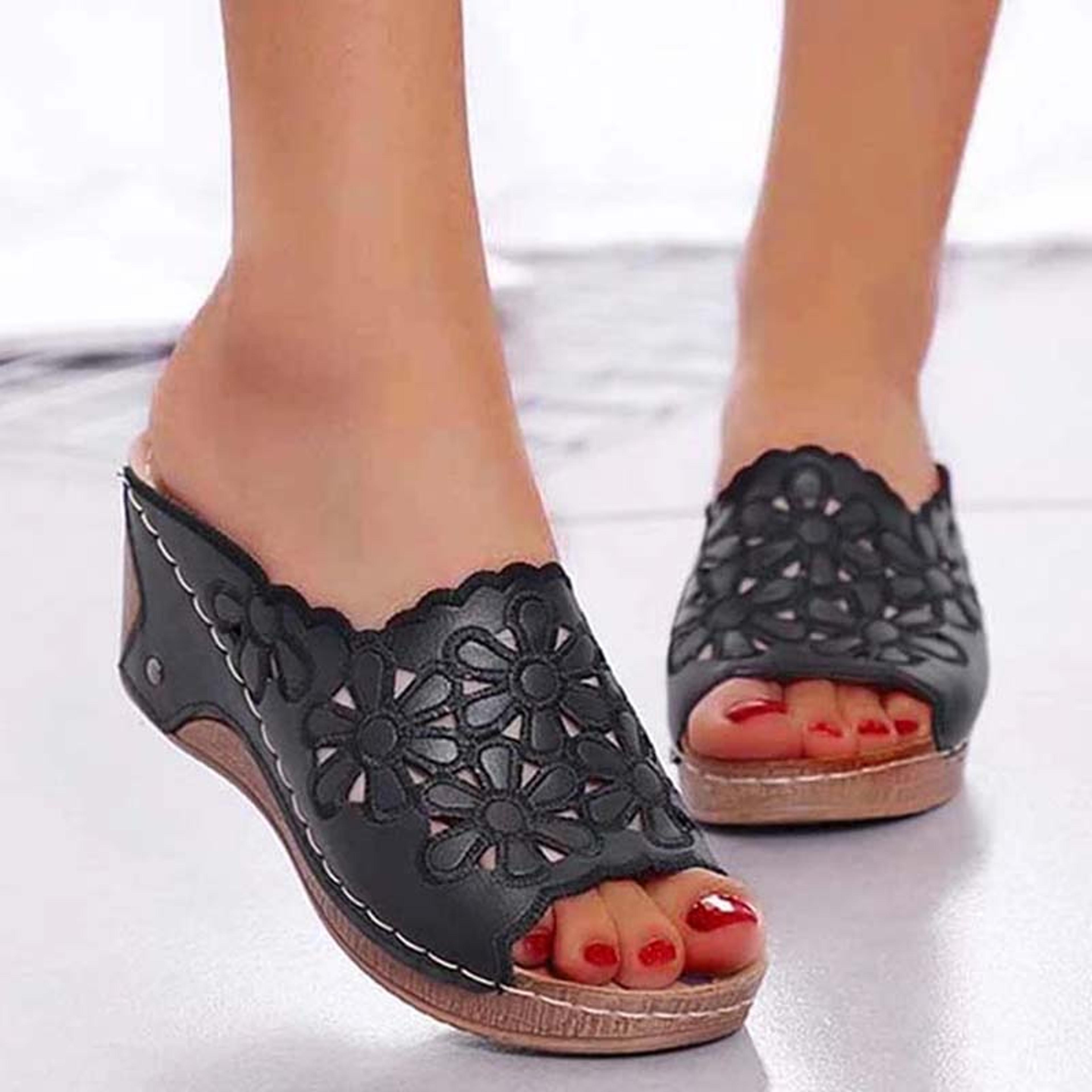 summer fashion women shoes sandals, comfortable wedge shoes for women, slip-on casual party female footwear