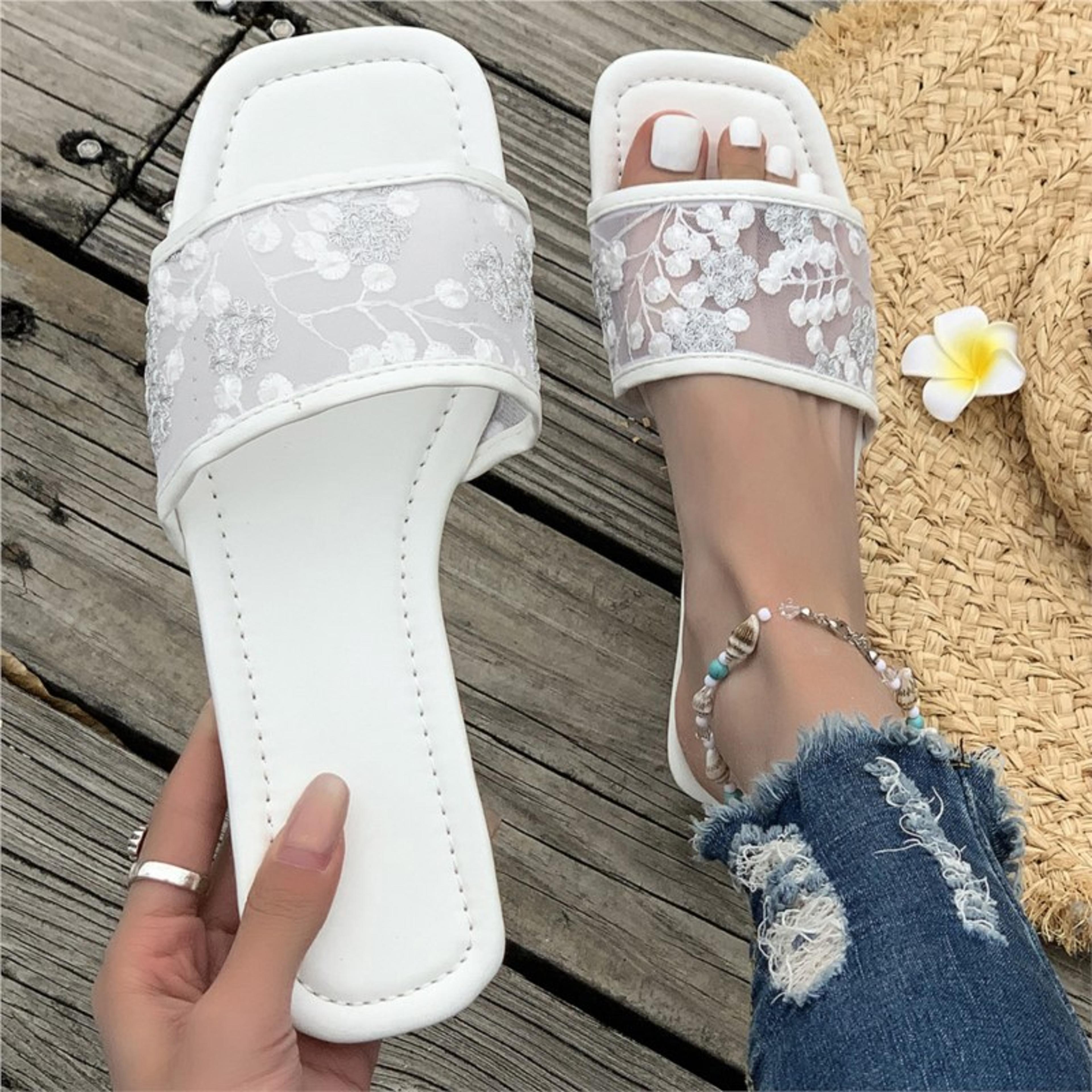 elegant summer sandals women shoes, lightweight outdoor ladies walking shoes & soft slides female slipper footwear