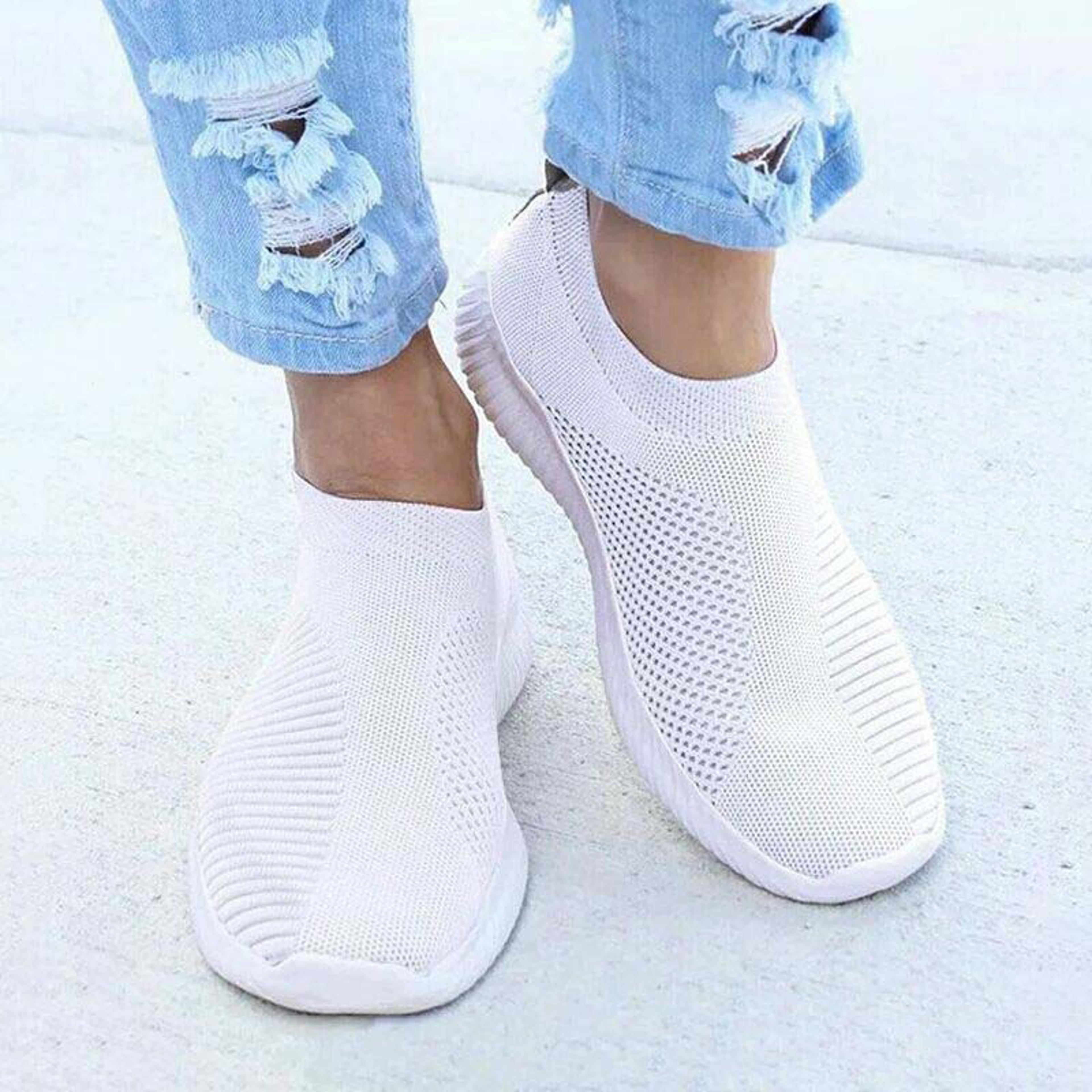 new casual womens sneakers, lightweight slip on breathable vulcanized walking shoes for ladies