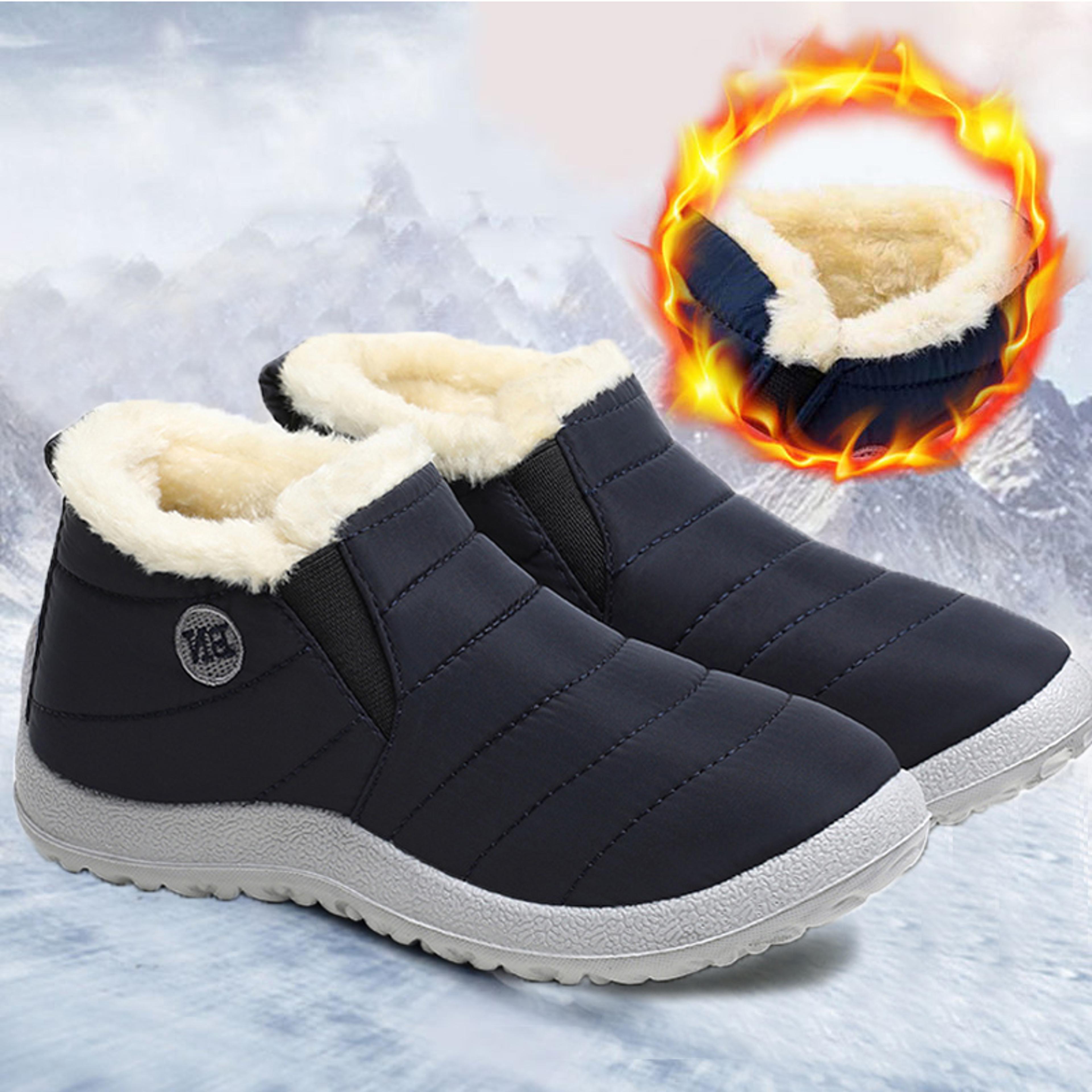 plush snow women boots, soft fur ankle boots for women, warm winter platform shoes for comfort & style