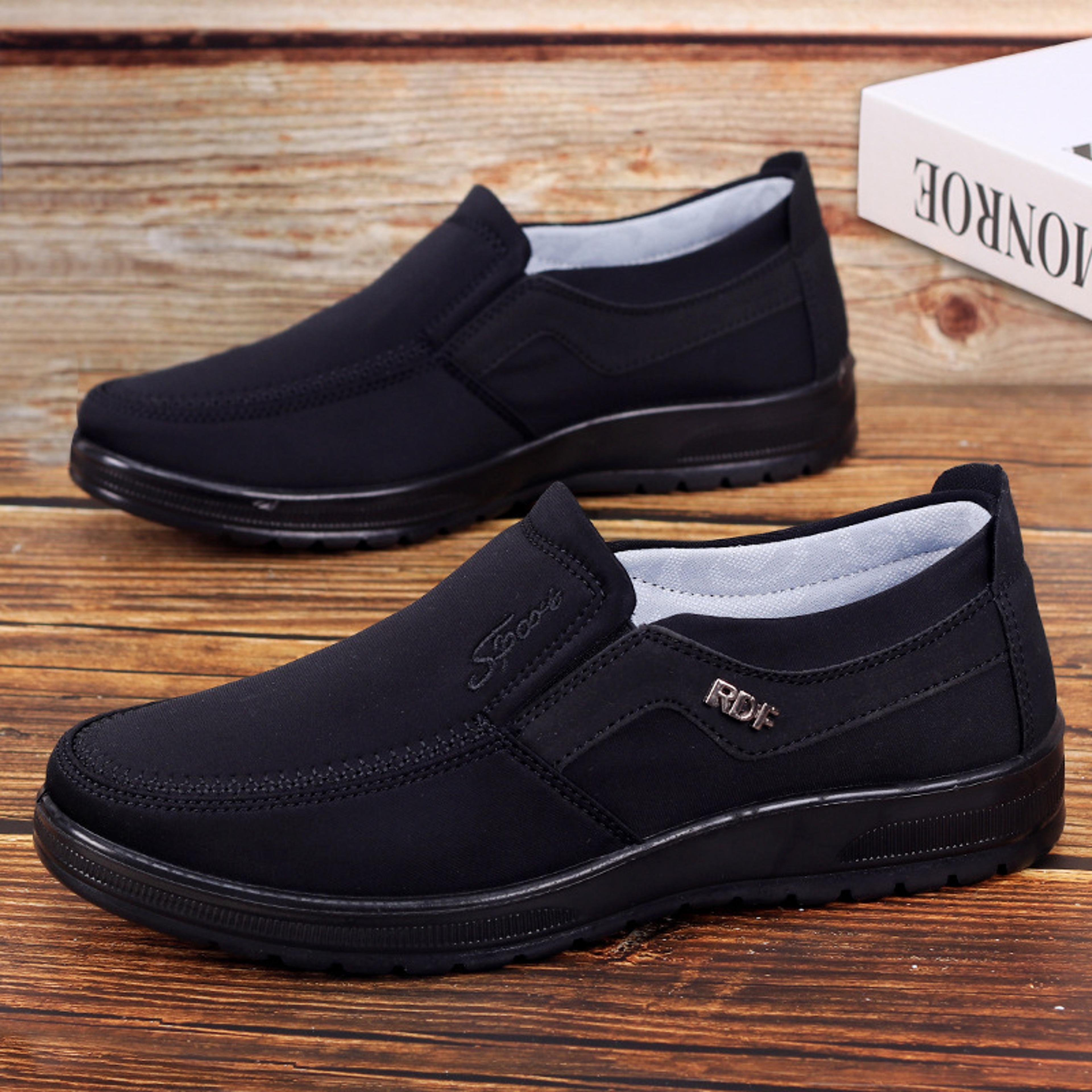 lazy mens lace-up waterproof leather casual shoes, breathable autumn low top flat walking shoes for men