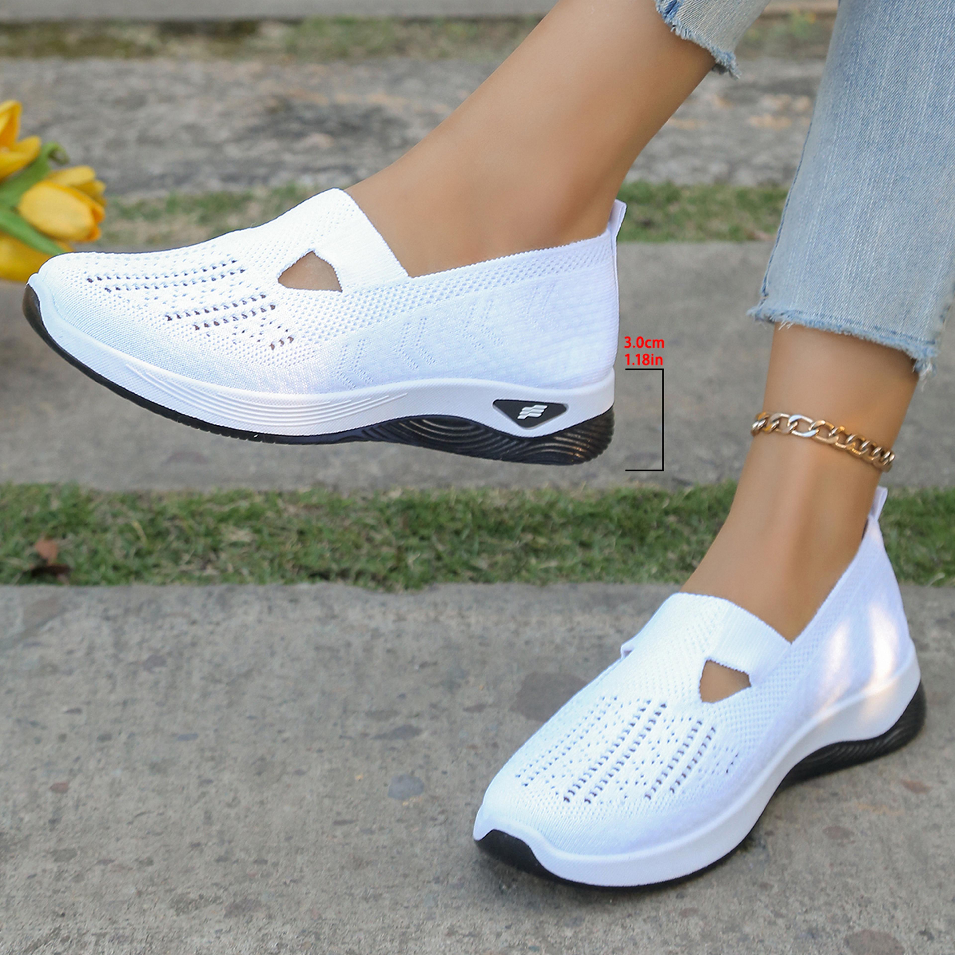 simple womens summer shoes, solid color mom shoes & lightweight casual sneakers