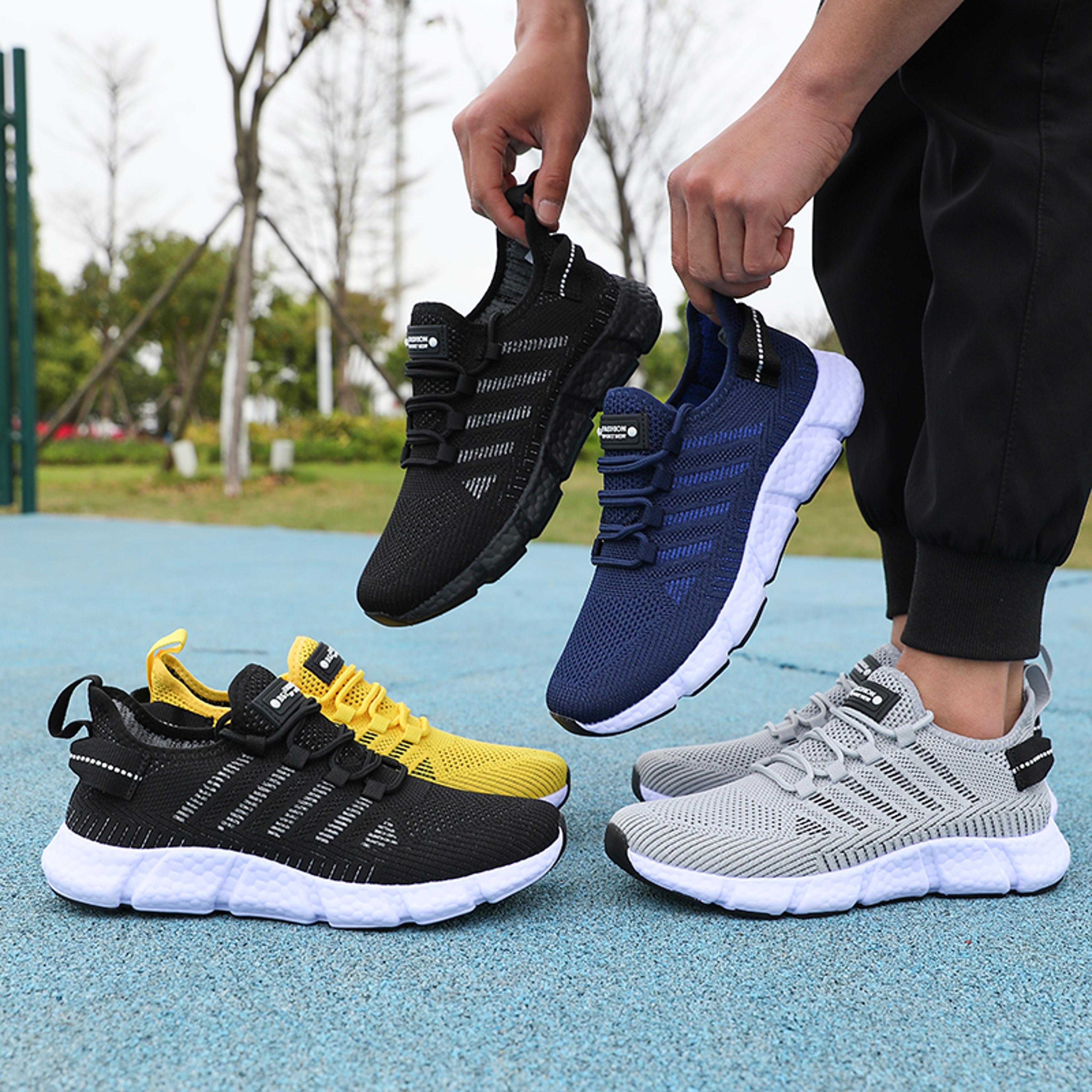mens soft soled mesh running shoes, breathable summer casual trainers for comfort, style & versatile outdoor sports