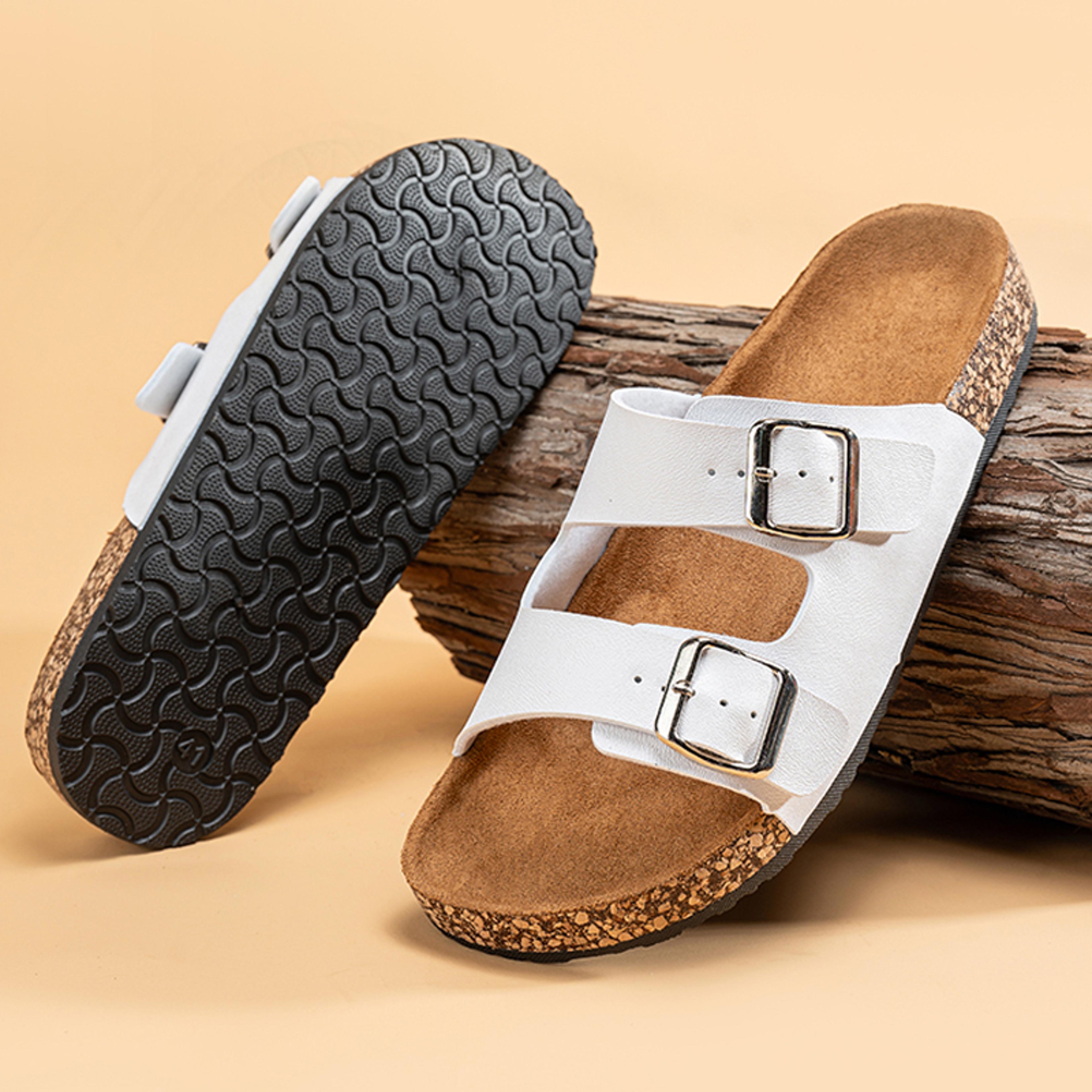 comfortable fashion classic slippers for men, lightweight summer cork sandals for outdoor wear