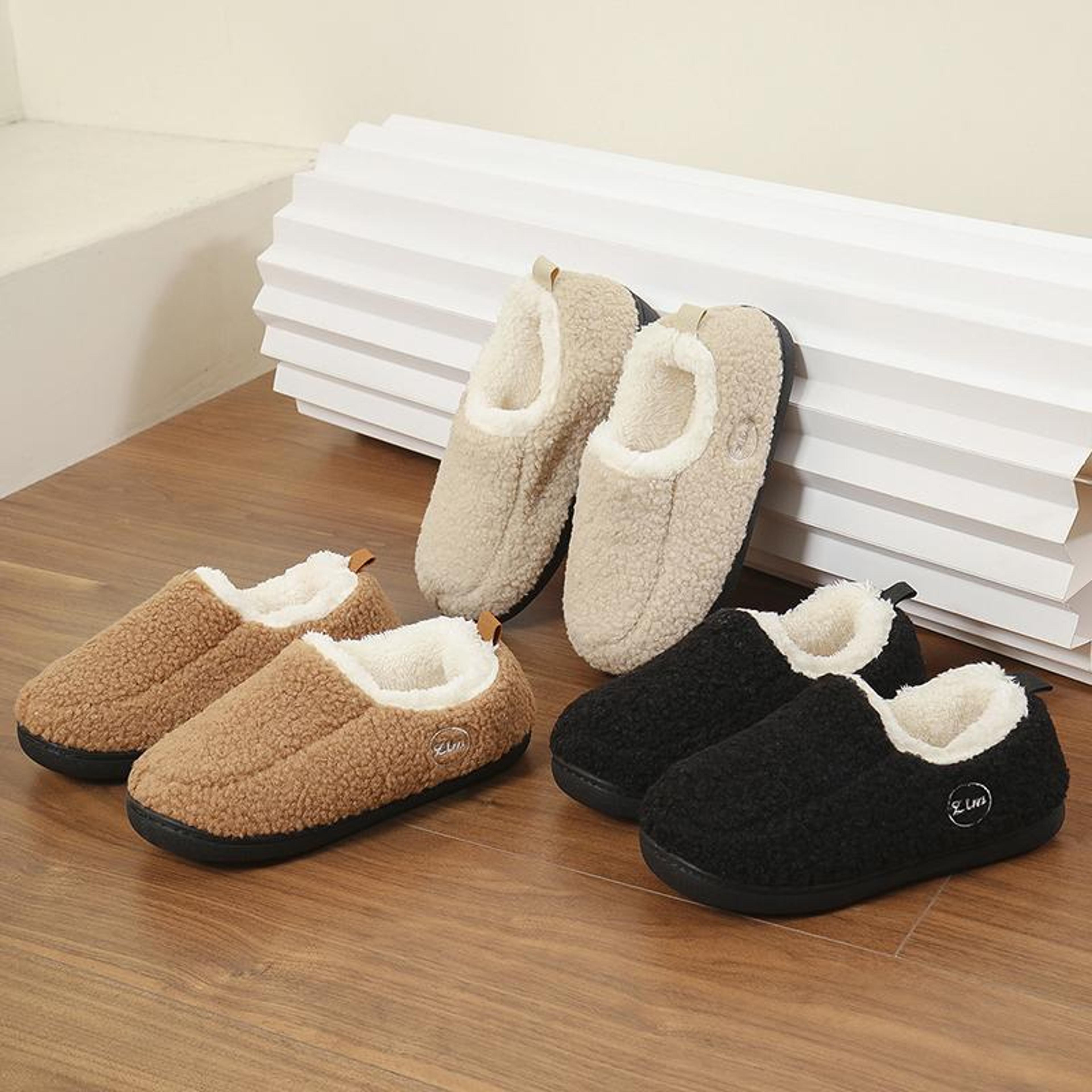 luxury fluffy womens slippers & winter ankle boots, elegant plush fuzzy fur indoor slides with platform comfort design