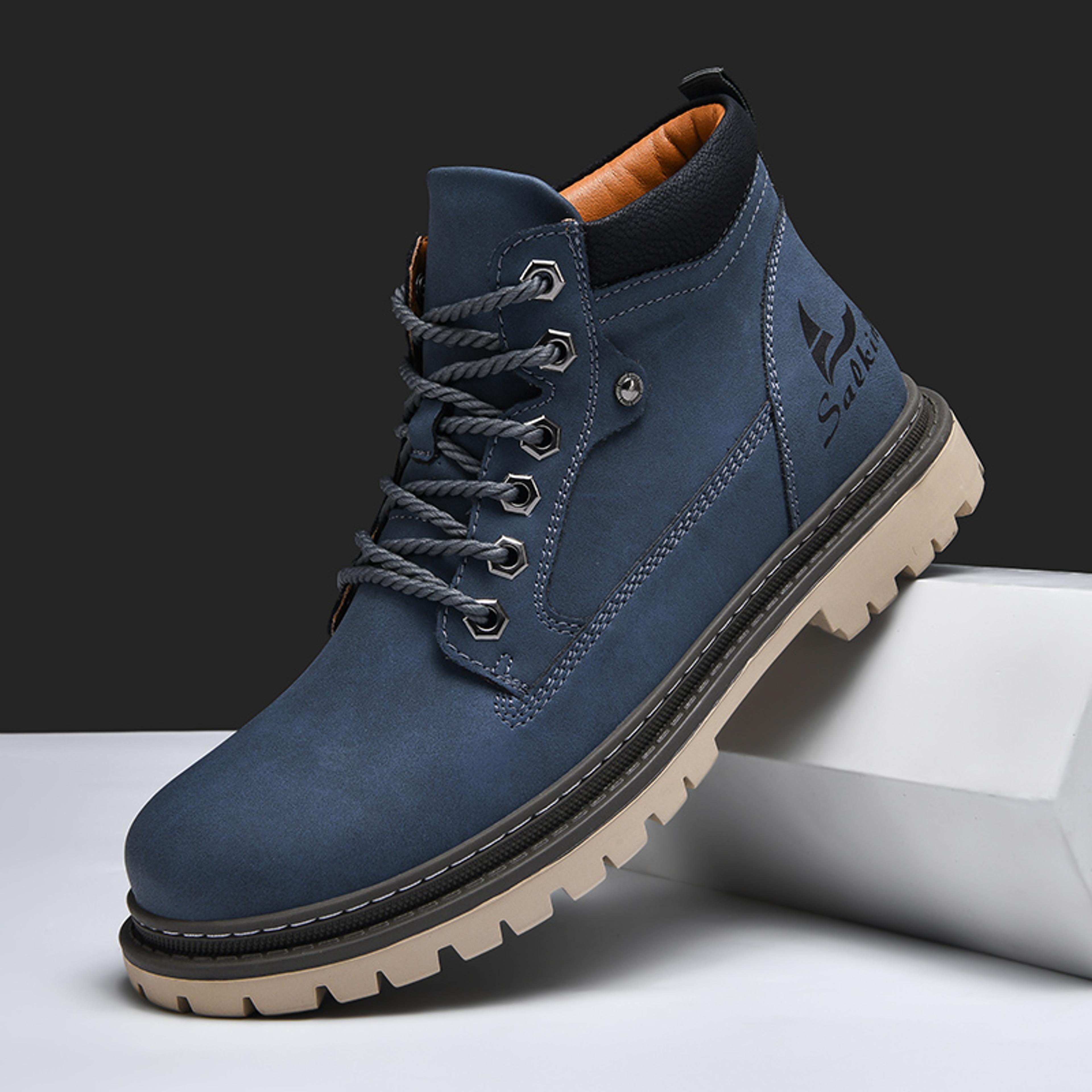 premium handmade men boots, leather ankle winter shoes for hiking, outdoor work & casual wear with anti slip design
