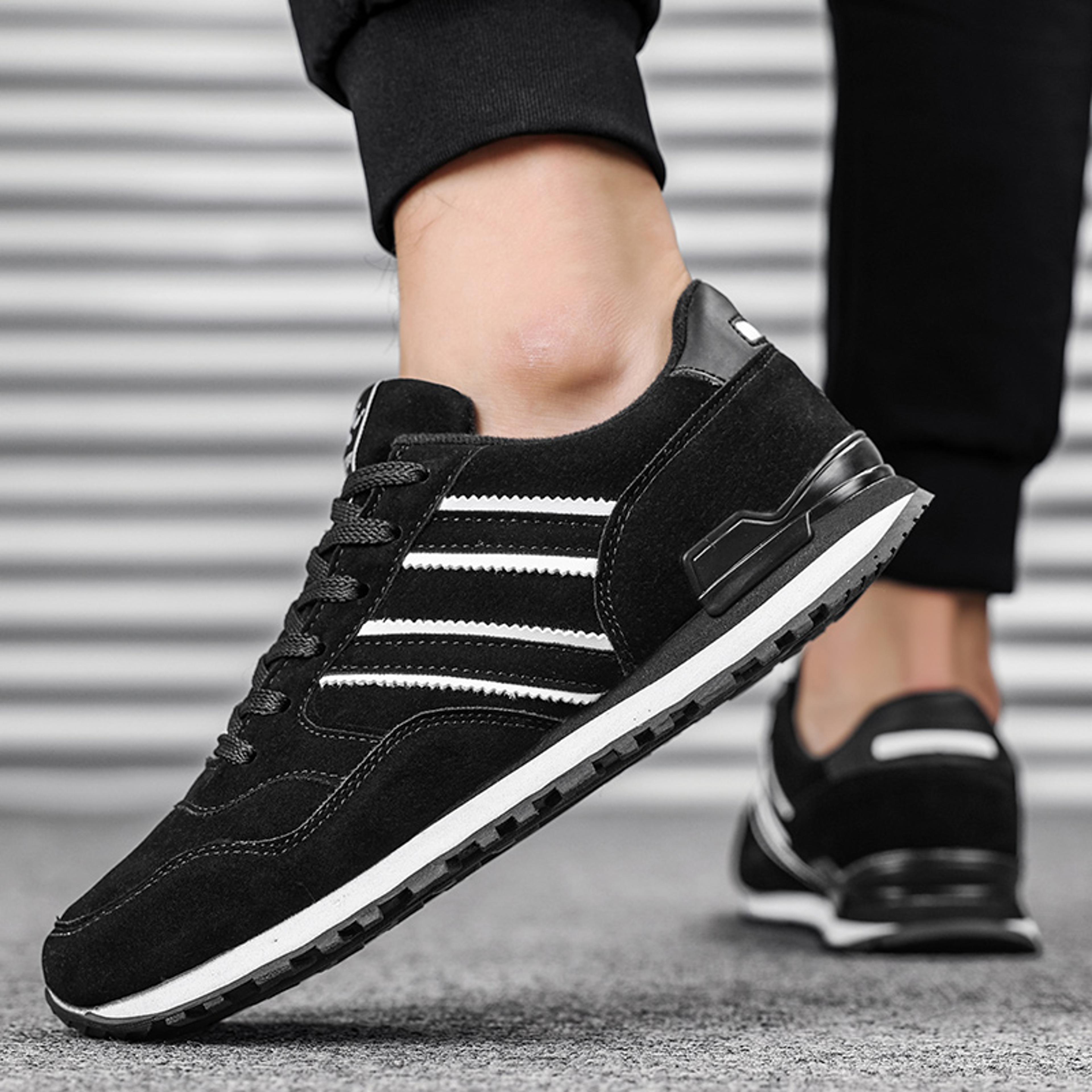 mens artificial leather casual shoes, breathable lace-up spring flats & light outdoor sneakers for everyday comfort