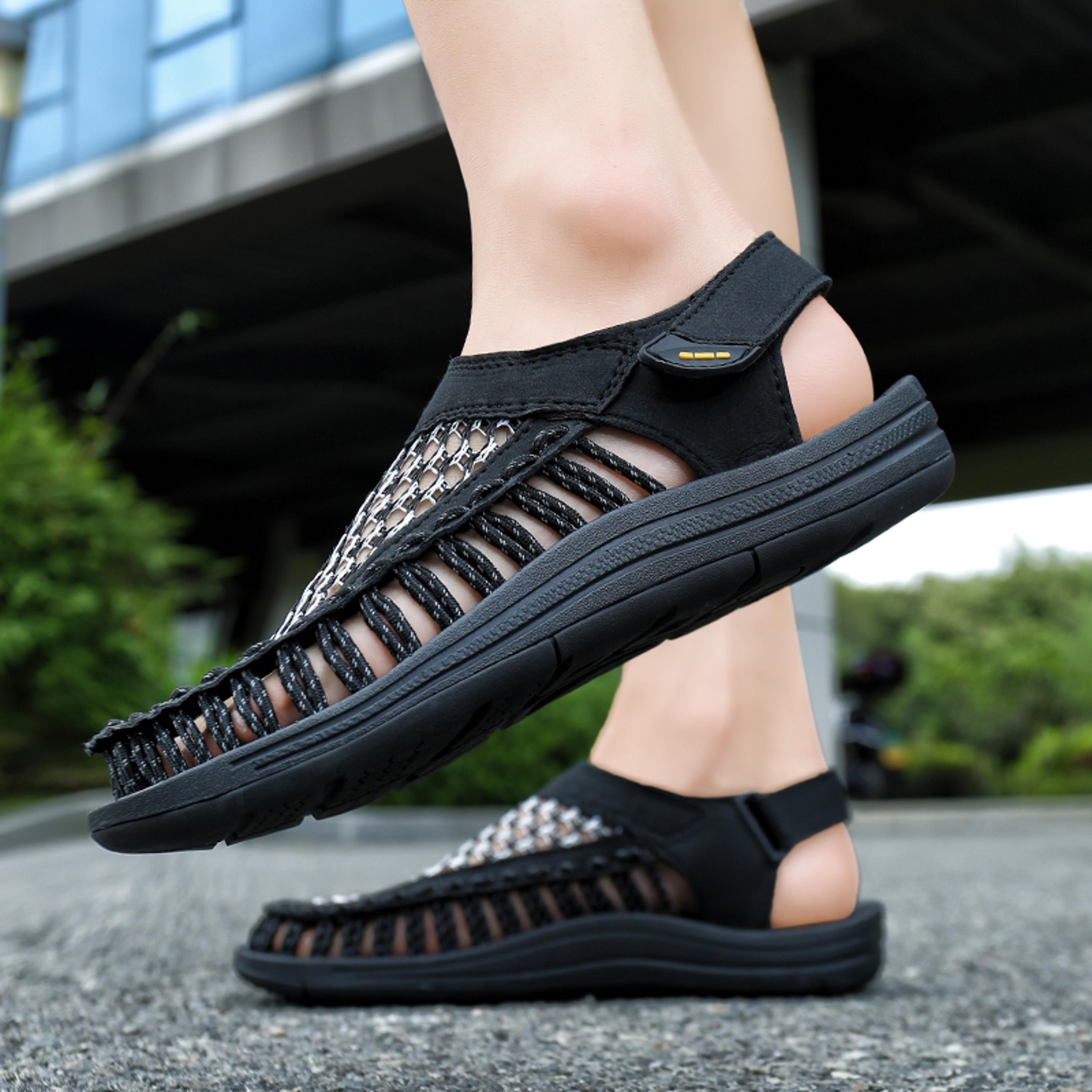 high-quality mens summer sandals, hand-woven designer casual outdoor waders & fashion beach sandals