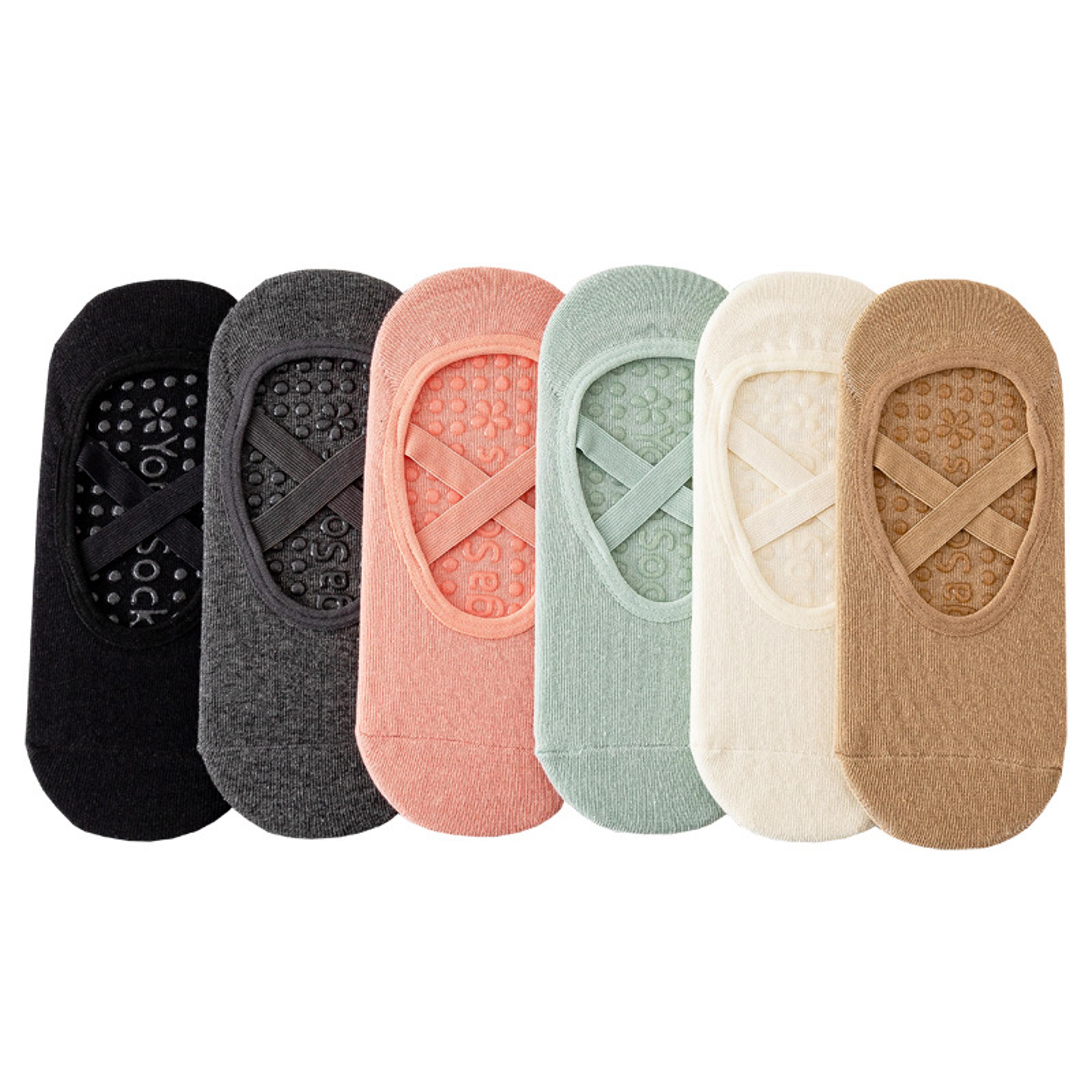 professional womens yoga socks for gym, dance & pilates, breathable cotton, backless bandage design