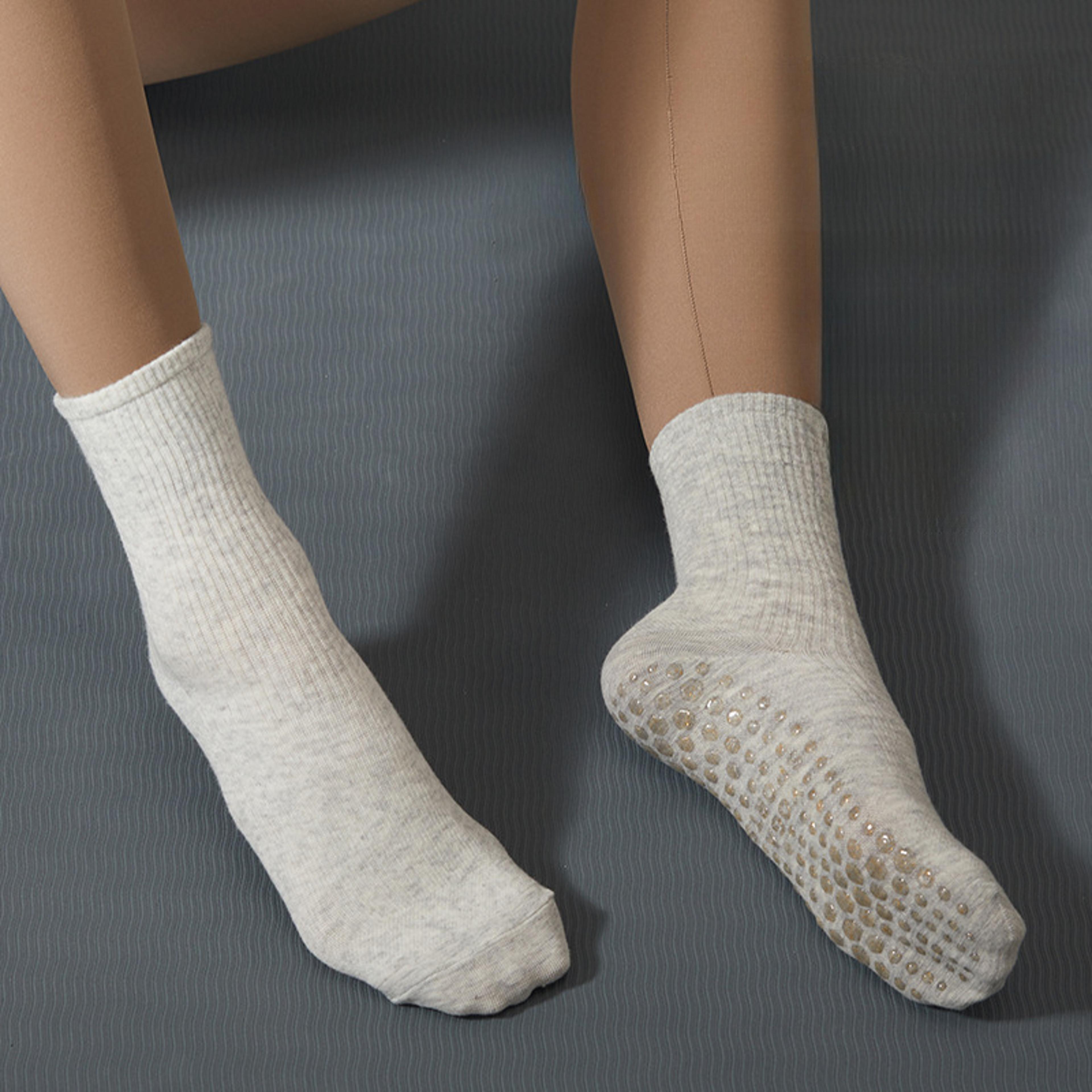 breathable cotton yoga socks for women, silicone non-slip pilates & fitness floor socks, professional comfort fit
