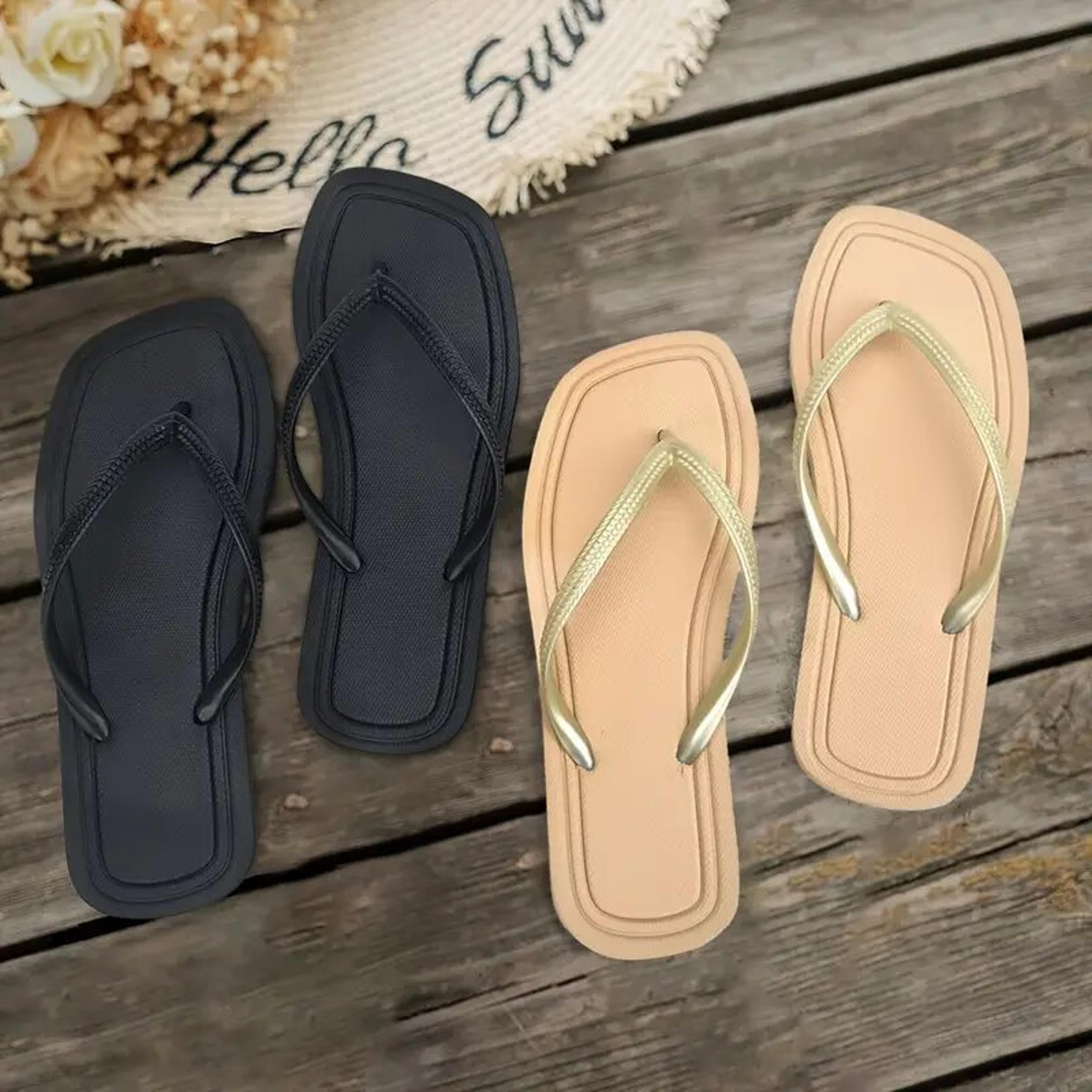 lightweight summer women flip flops, casual simple design slippers & outdoor garden shoes for daily wear
