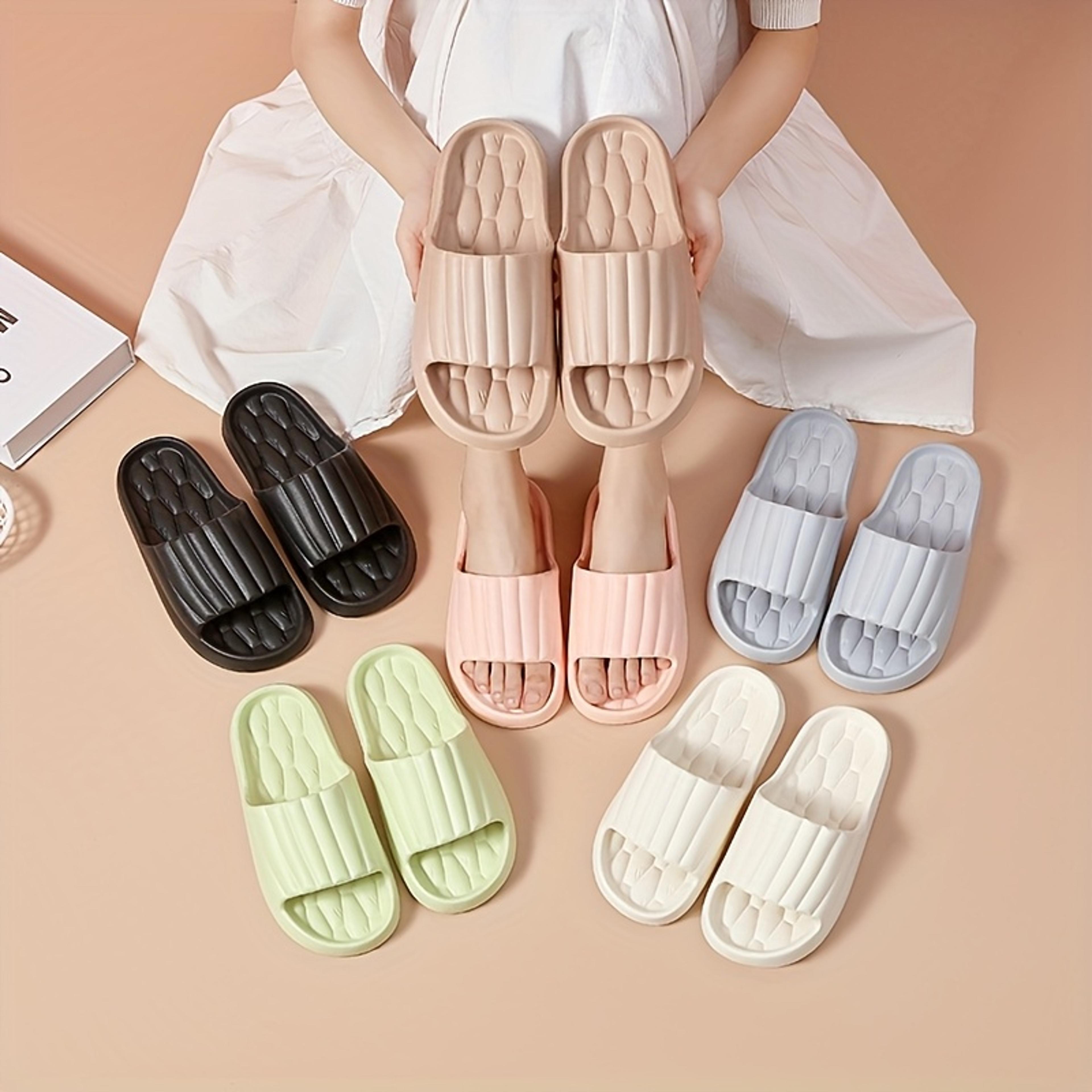 soft womens eva slide slippers, non slip indoor outdoor shoes, comfortable washable house slides, all season comfort