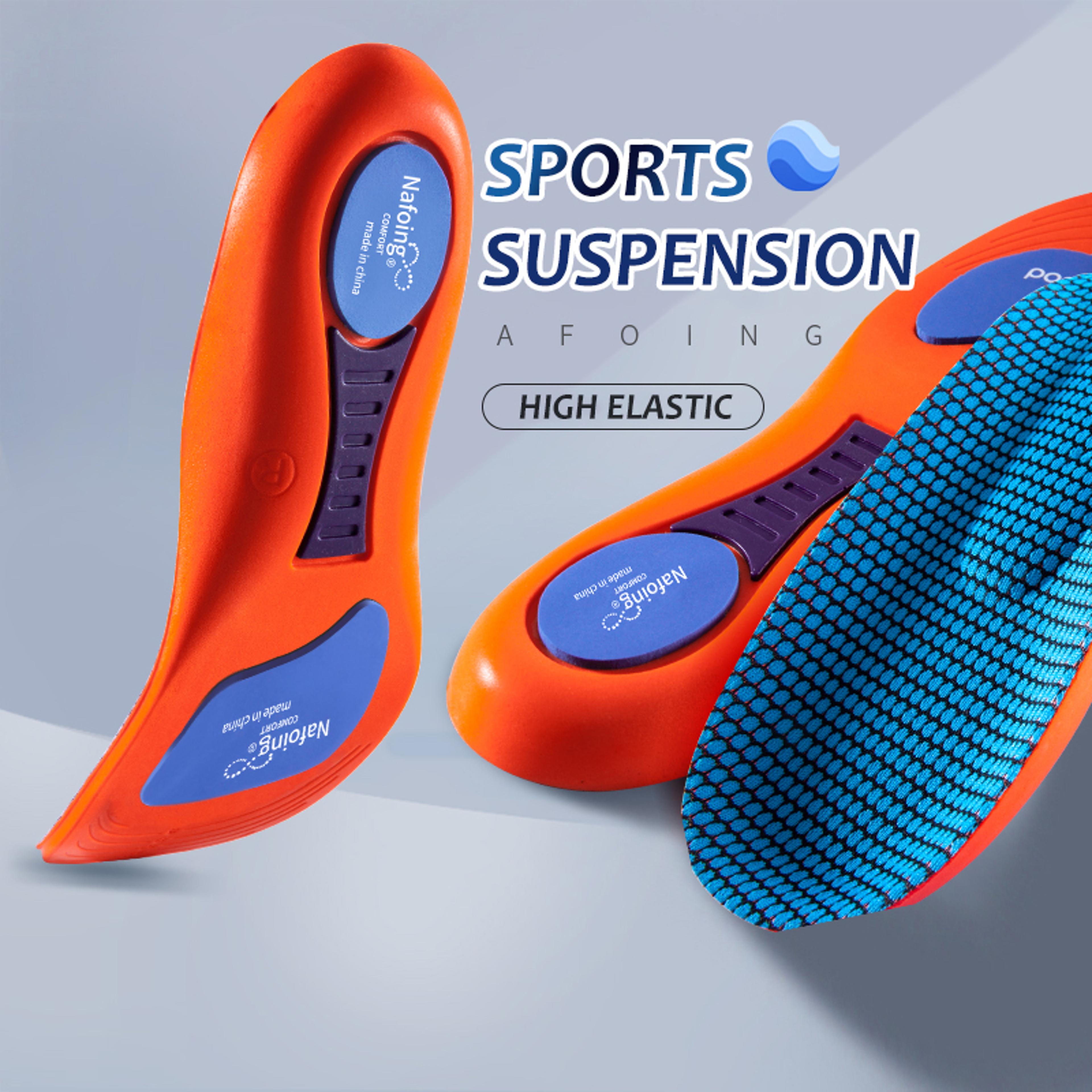 orthopedic insoles for running shoes, sports elasticity sole support, breathable cushion insoles for comfort and shock