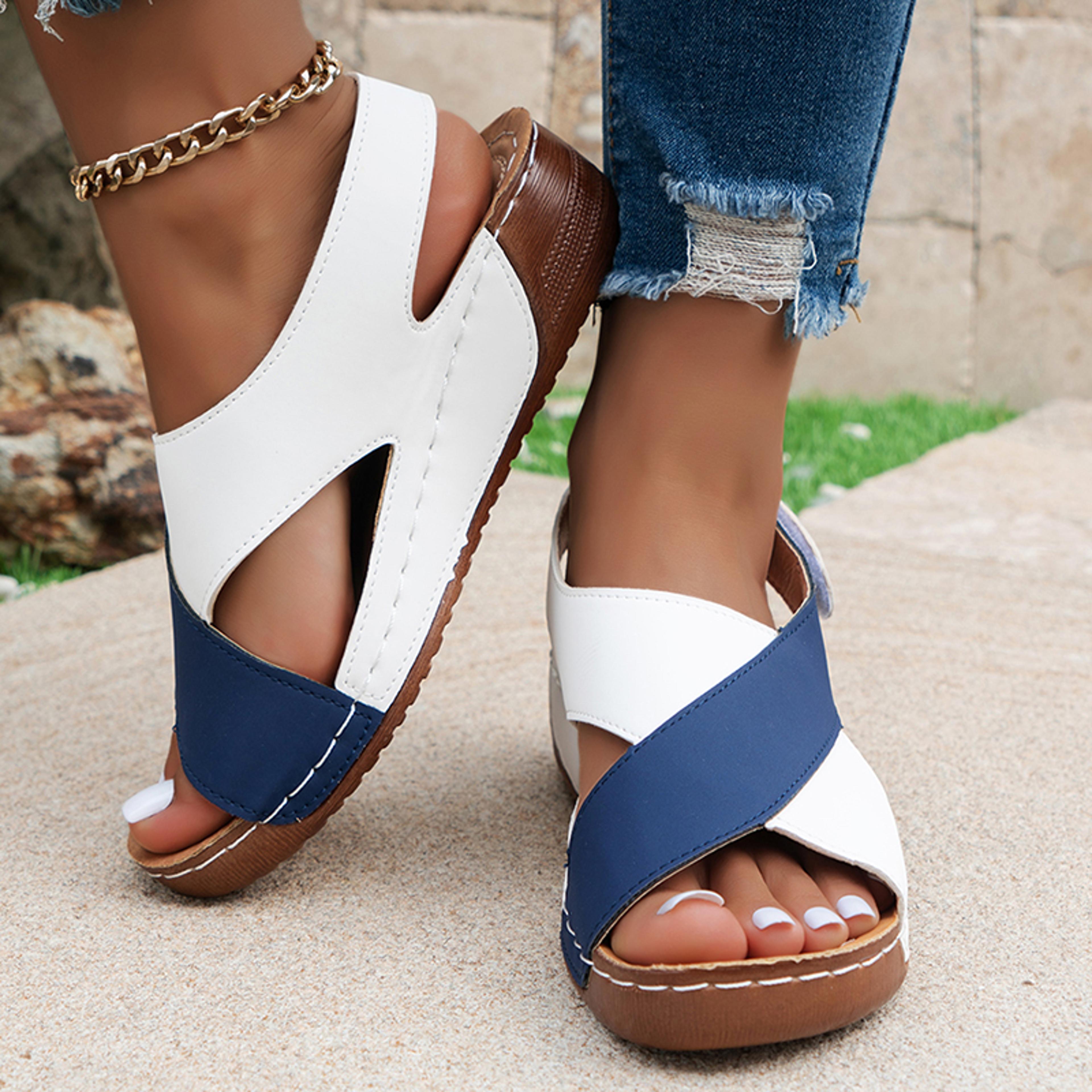ladies wedge sandals, summer shoes, outdoor party sandals, women beach footwear, walking shoes