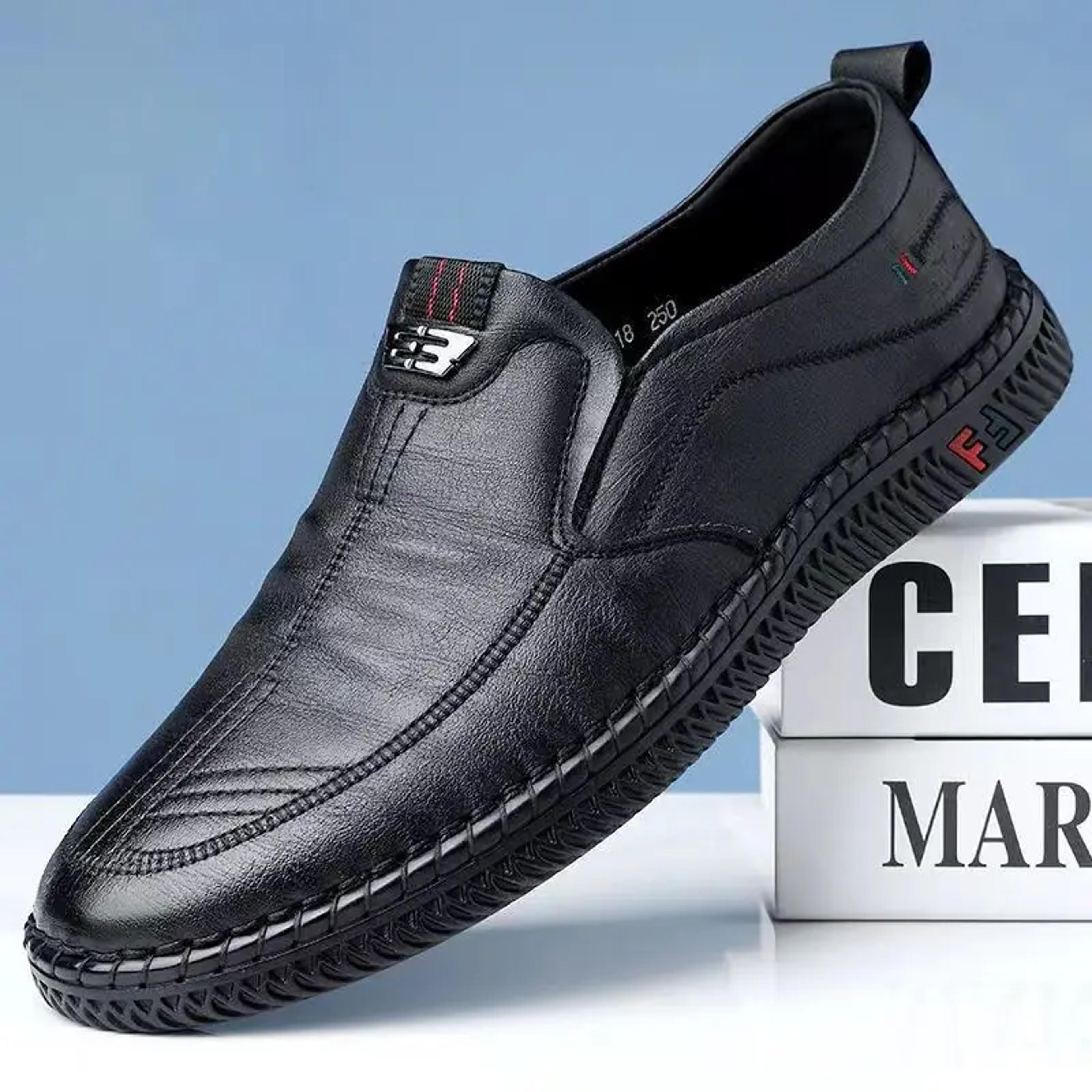fashion summer men's leather shoes, slip on casual loafers, soft driving shoes, breathable comfort shoes for men