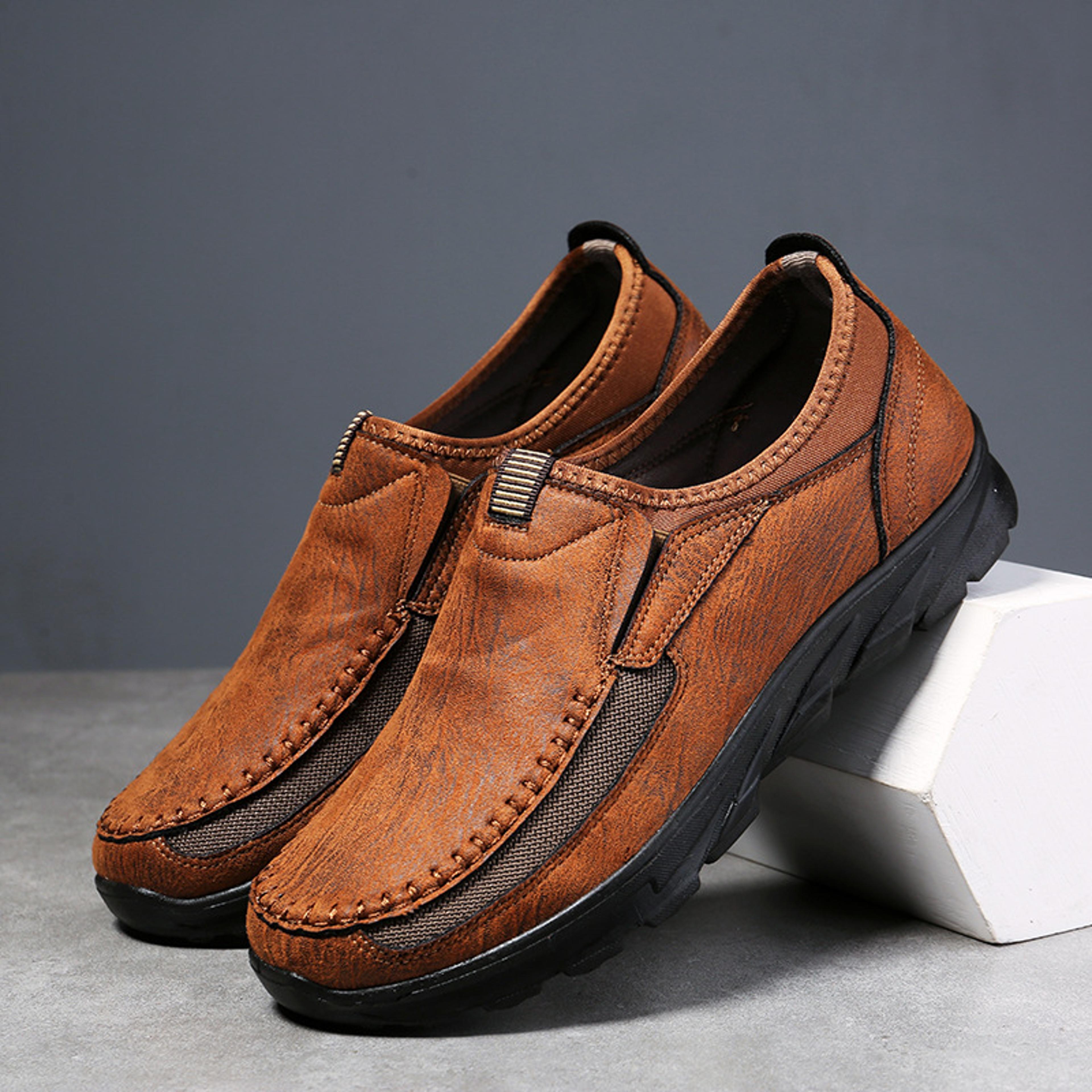 comfortable mens loafers sneakers designer handmade casual shoes soft sole retro walking moccasins breathable shoes