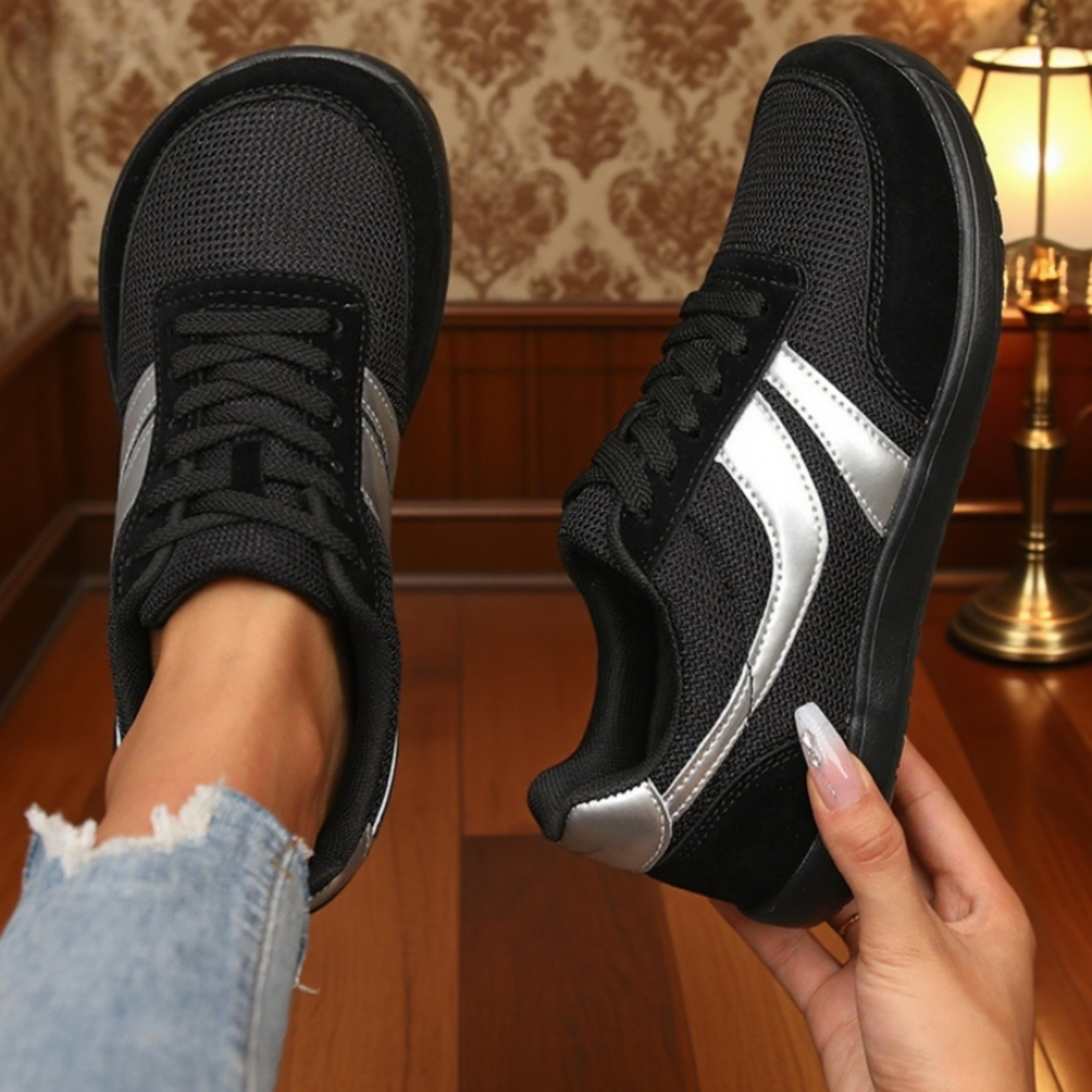women's running shoes fashionable canvas sneakers barefoot casual mesh breathable wide last flat board shoes wide toe