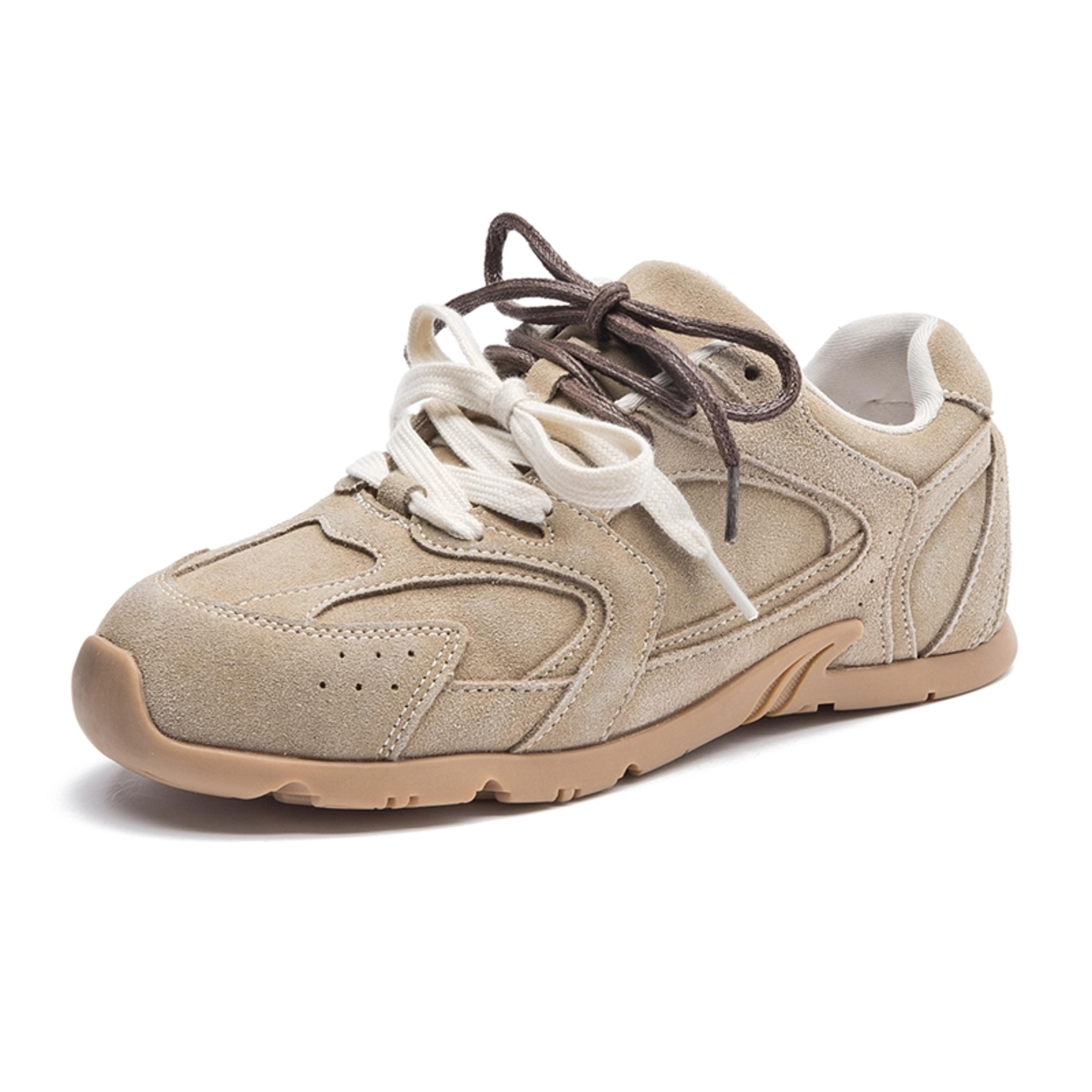 genuine leather running shoes for women, non-slip german training sneakers, large-size flat women's sneakers