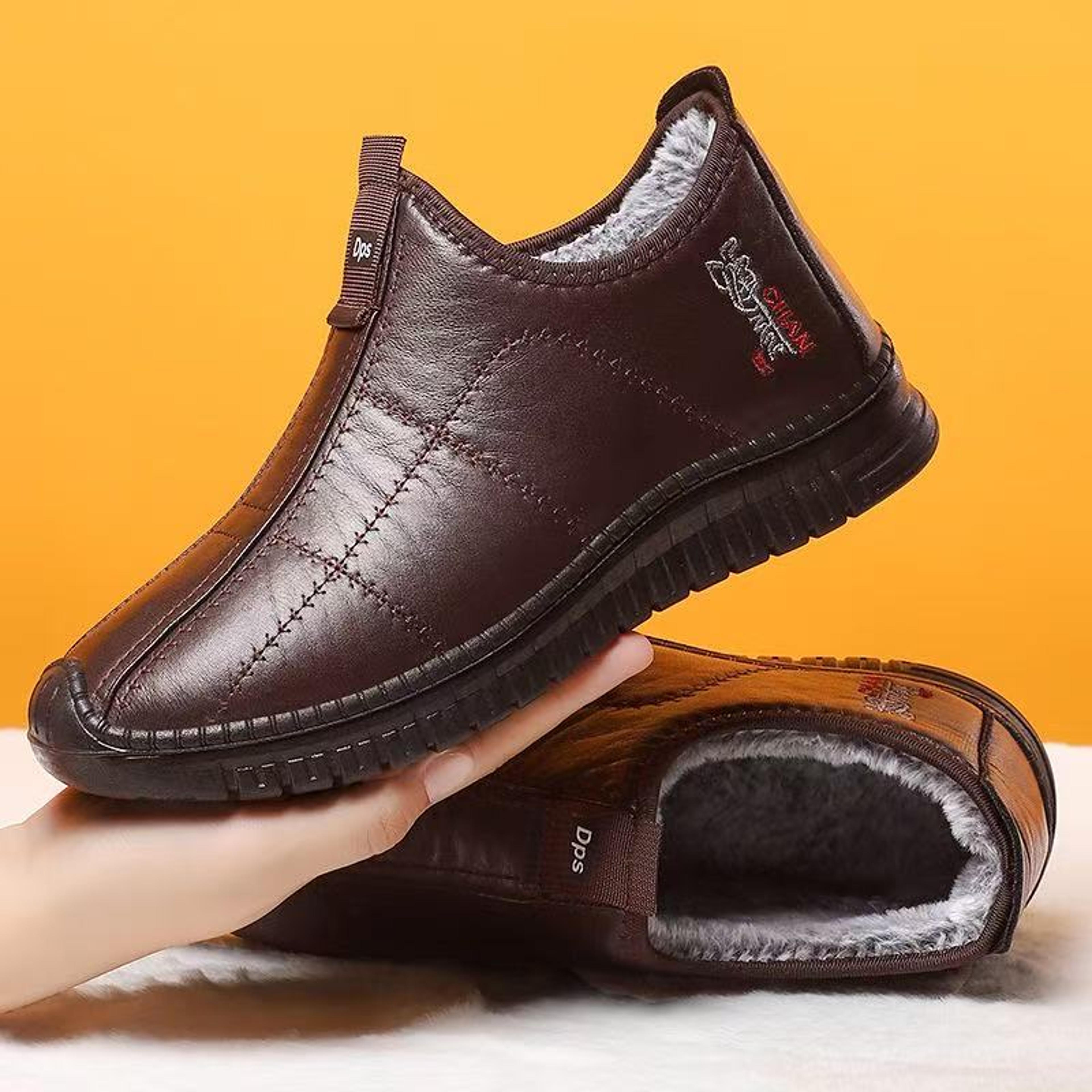 waterproof winter men's shoes anti-slip warm thick walking boots