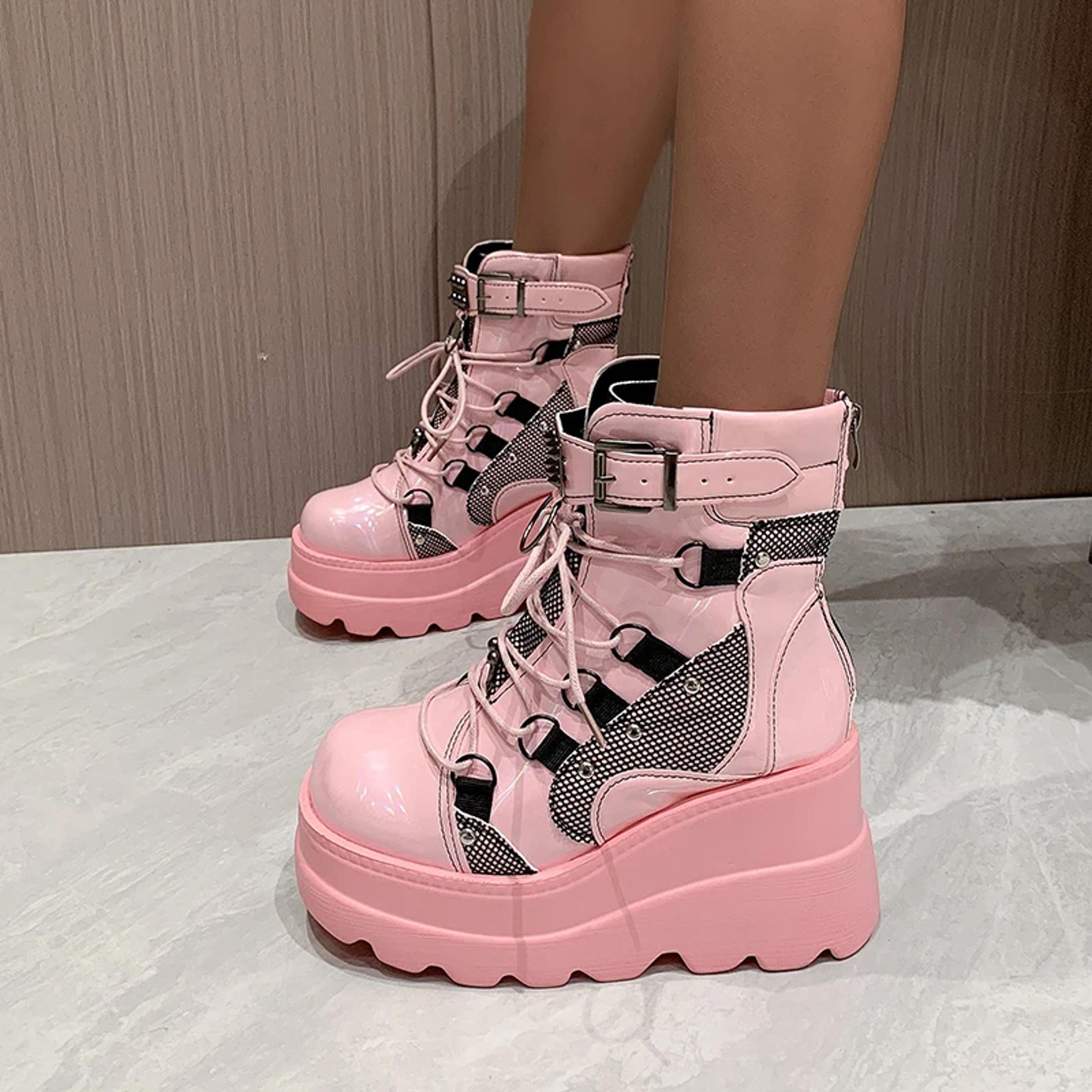 womens ankle boots, autumn fashion platform wedges, high heels cosplay zip design, short boots for women