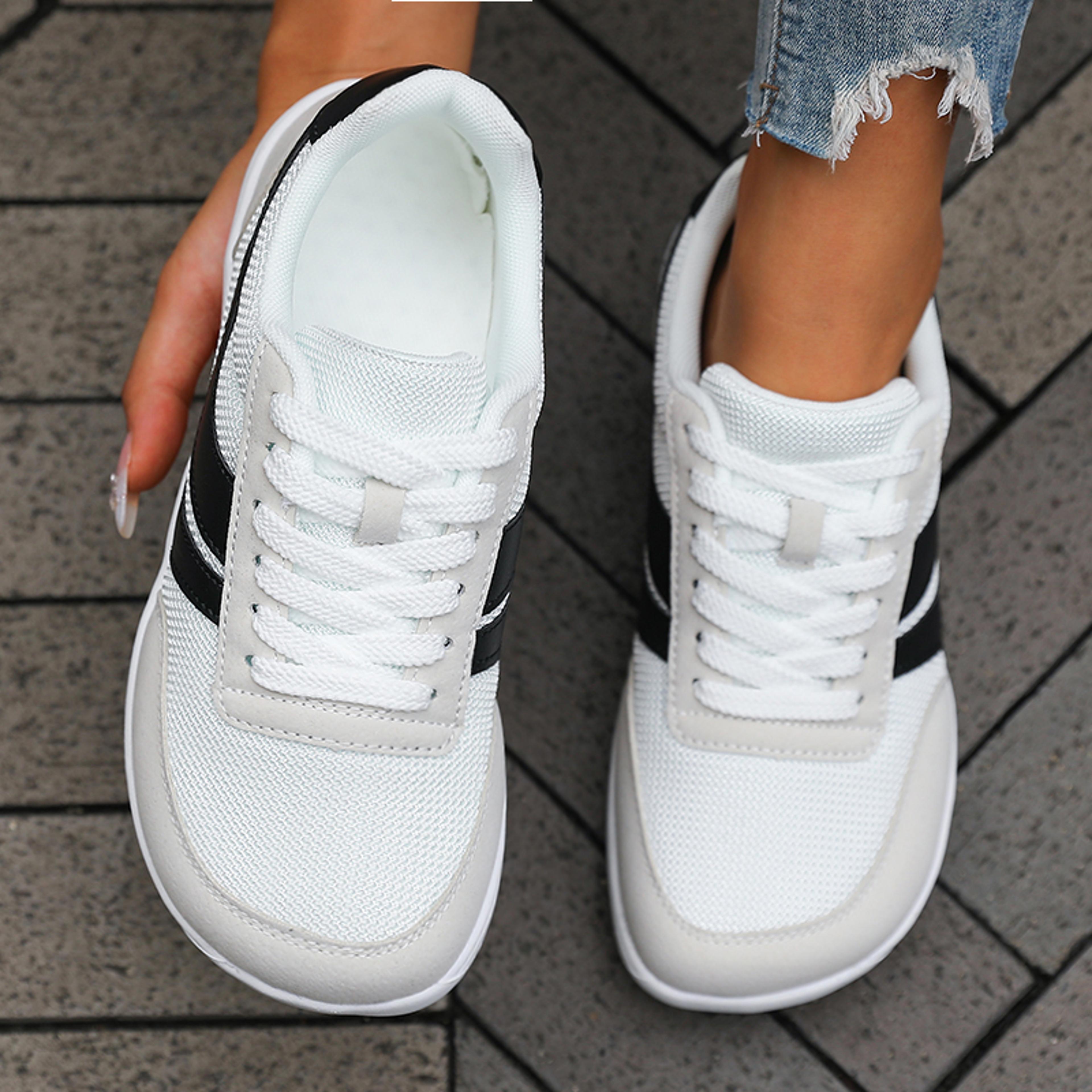 wide last shoes for women, breathable mesh comfortable barefoot shoes, new wide toe women shoes, soft sole casual
