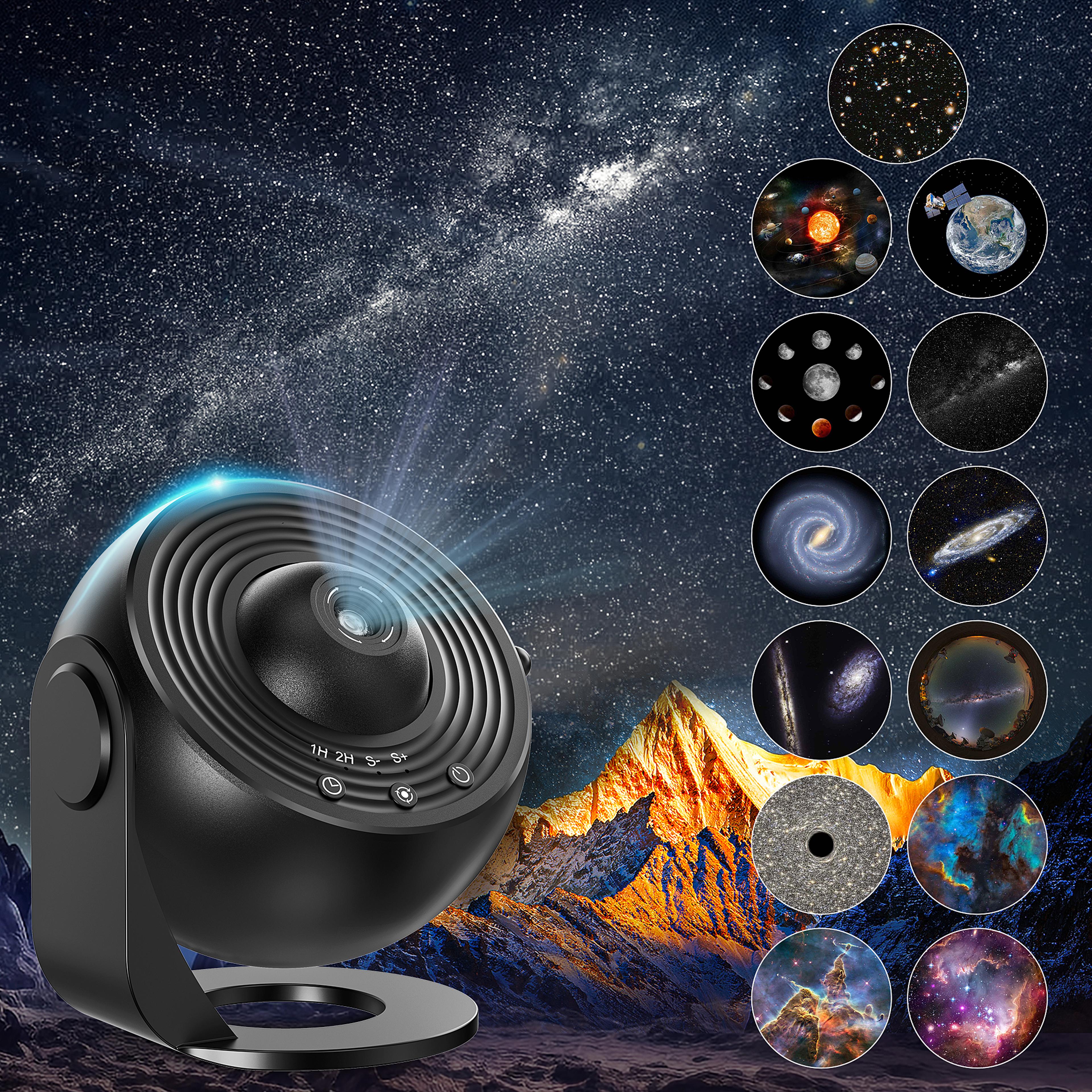 planetarium star projector, galaxy projector, solar system night light, realistic starry sky constellation moon lamp