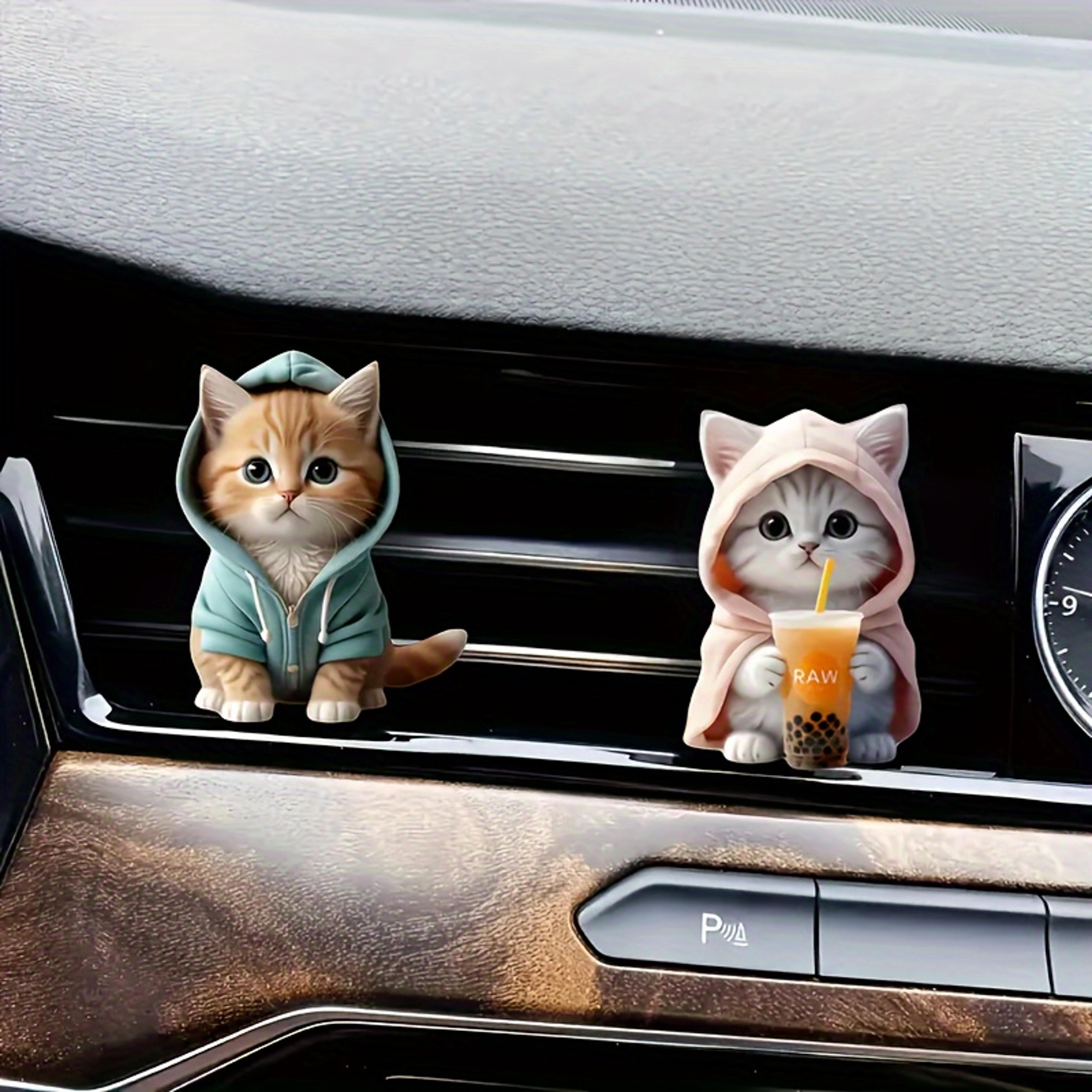 cute cat acrylic car aromatherapy, long-lasting fragrance vent clip, decorative aromatherapy for car