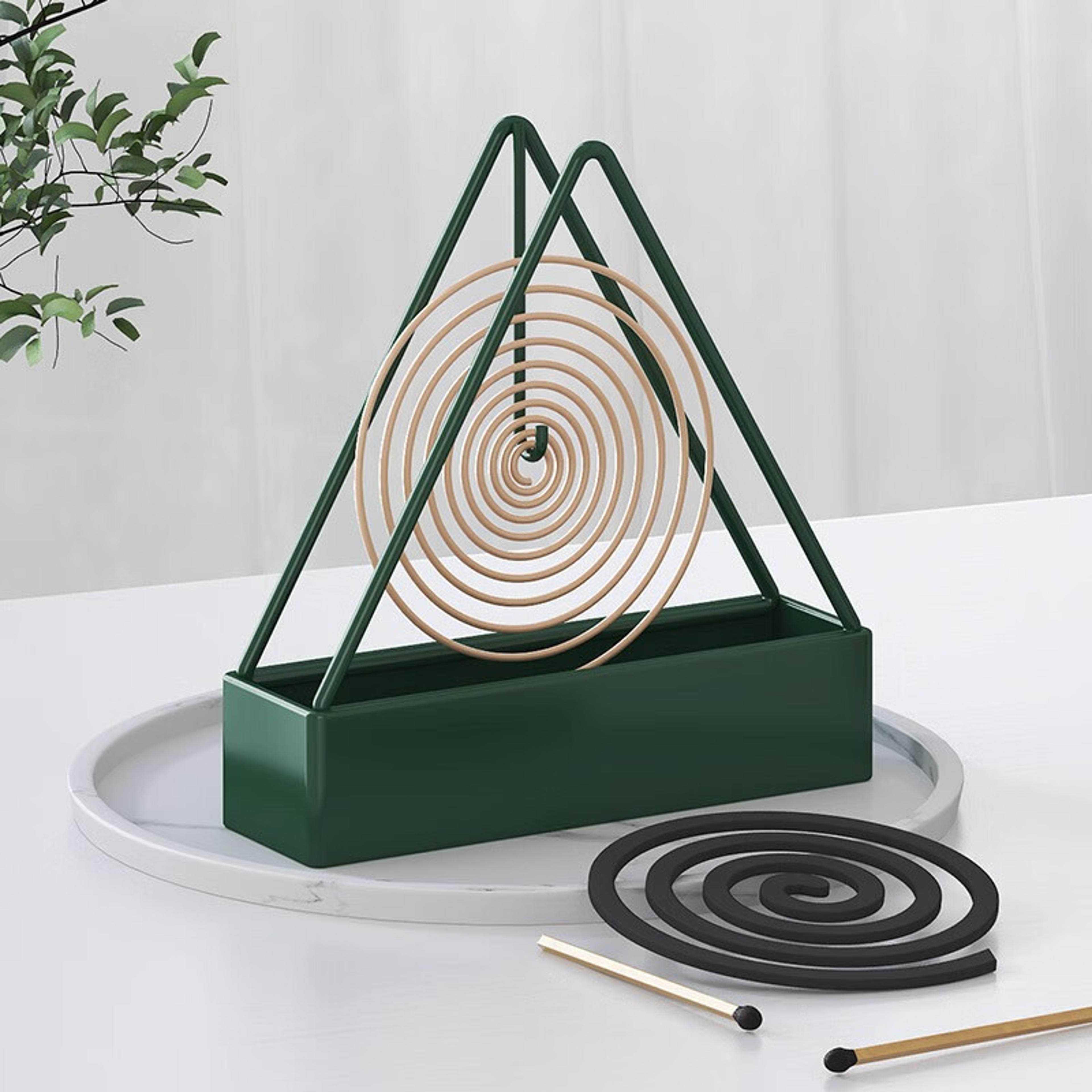 modern iron incense holder, coil incense burner frame, mosquito repellent rack for home, bedroom, patio