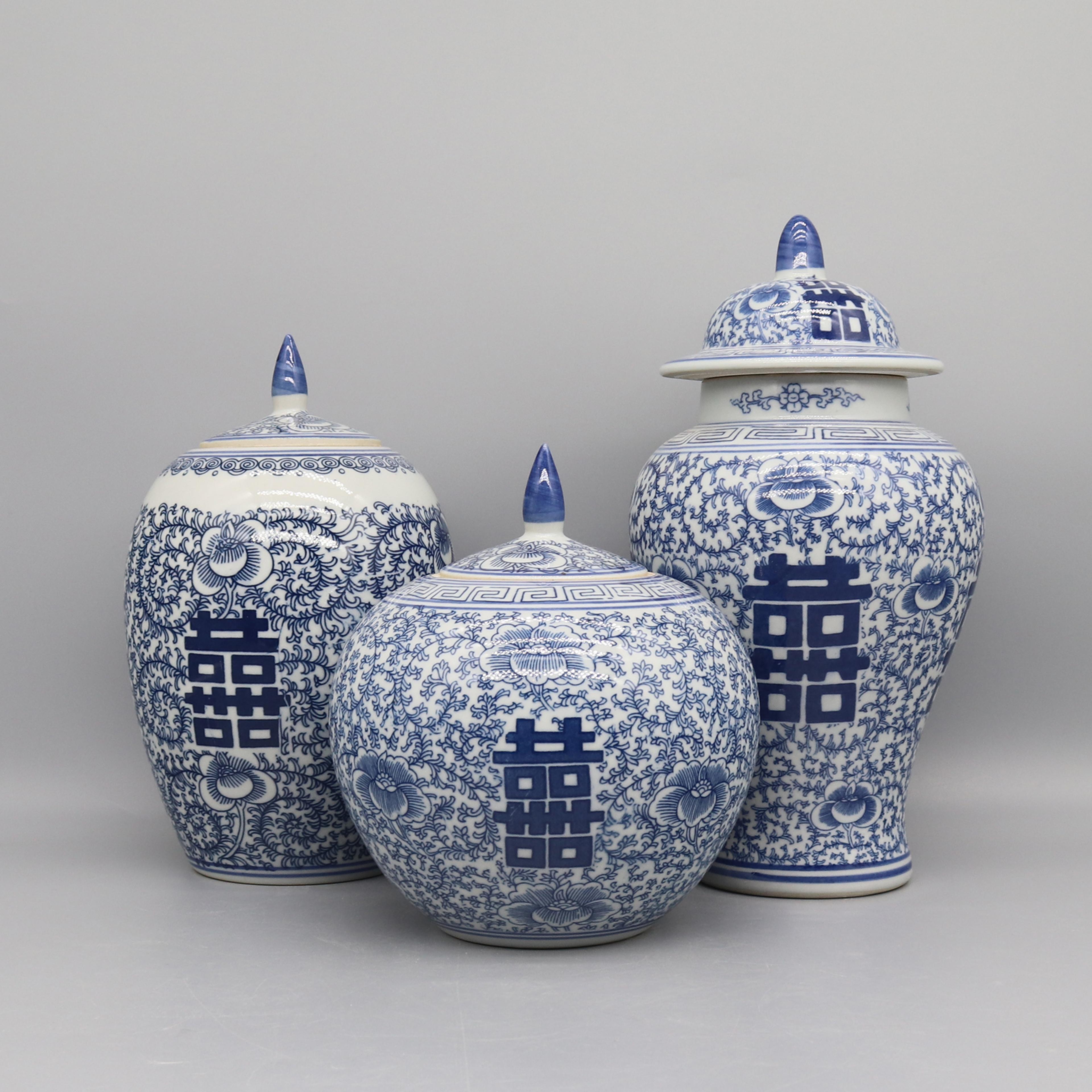 ceramic jar, blue and white ceramics, home decoration, vase, canister, pot