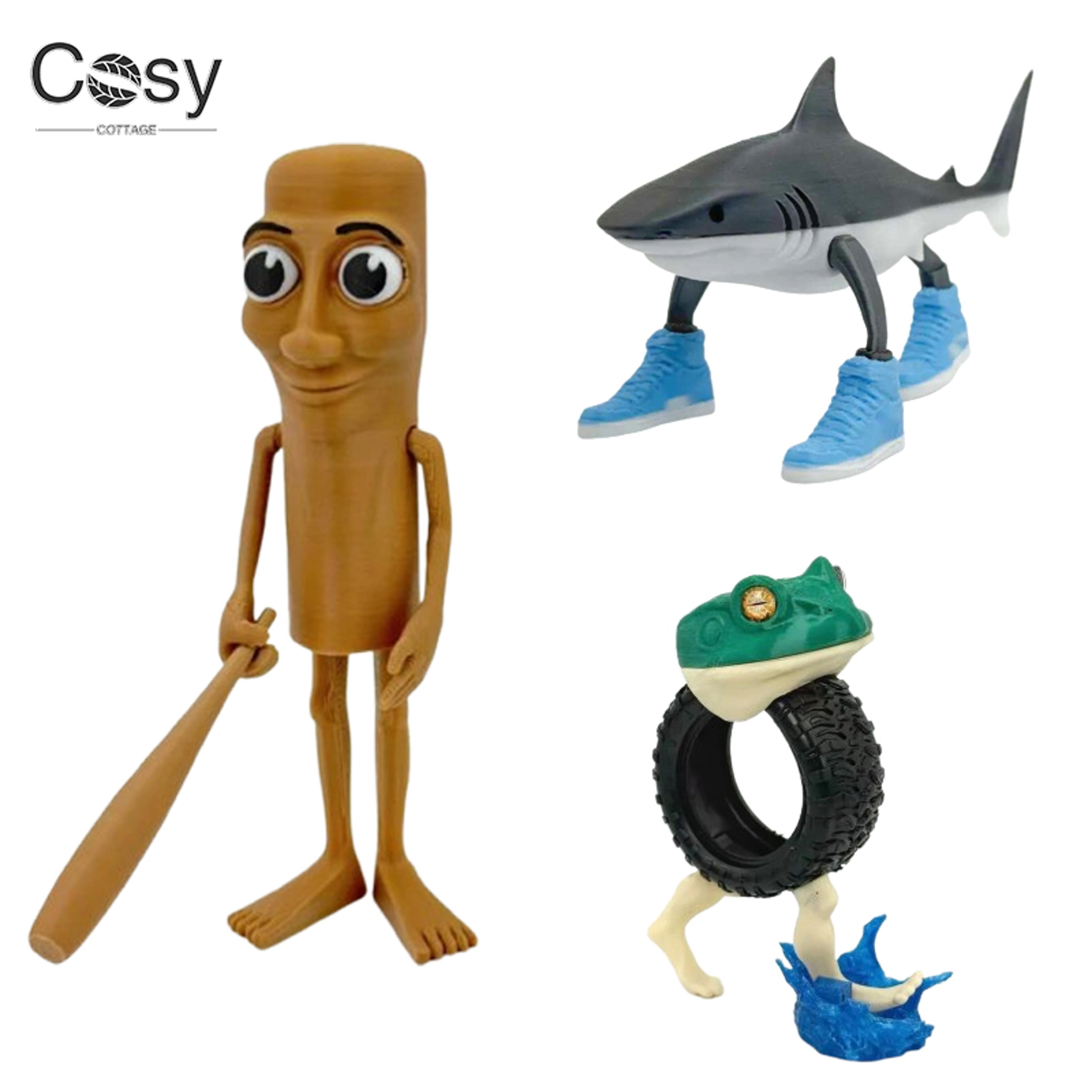 funny shark creative abstraction action figure, the classic of mountains and seas, tralalerotralala tung tung tung sahur