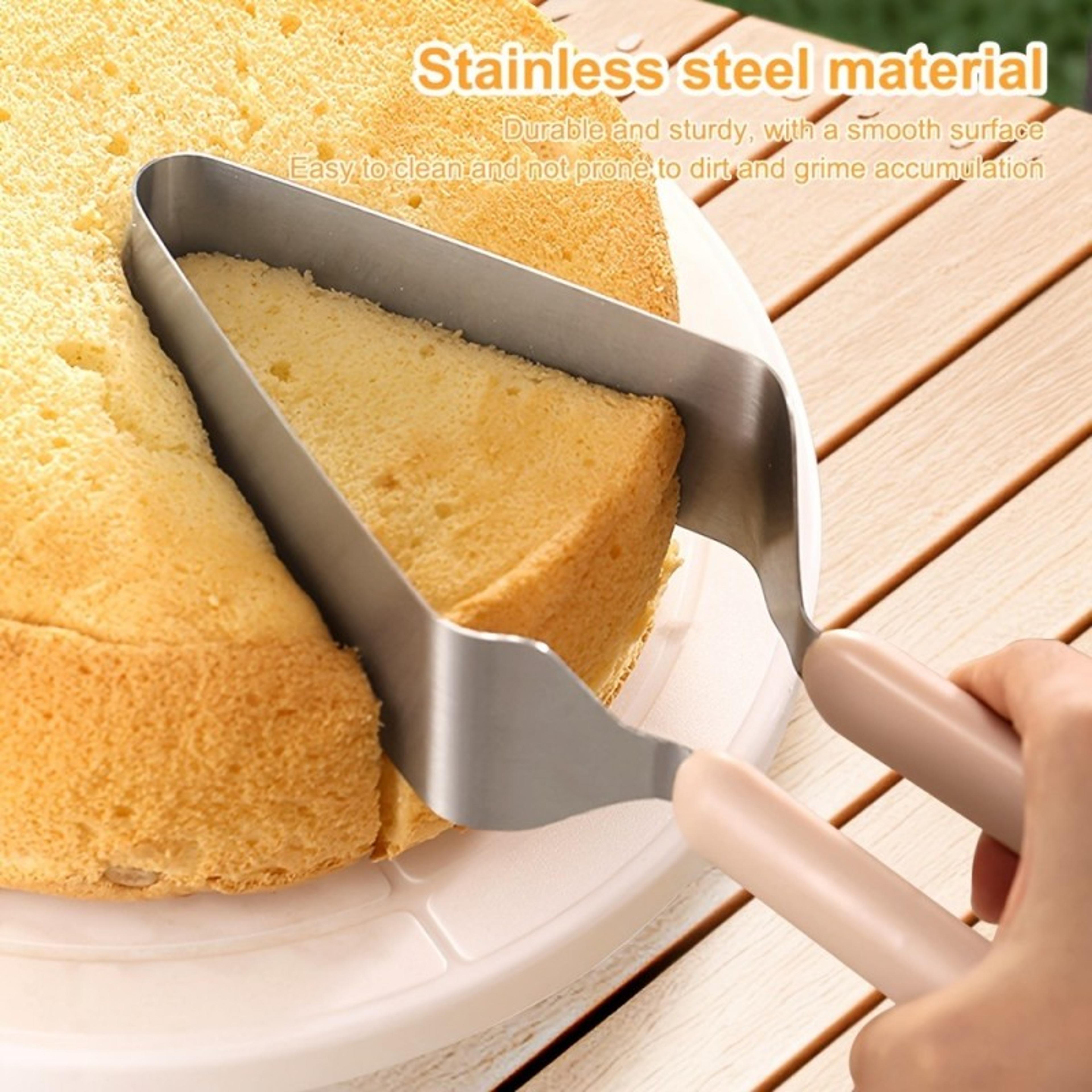 stainless steel cake cutter, all-in-one slicing tool, even cake portions, brownie divider, kitchen baking tool