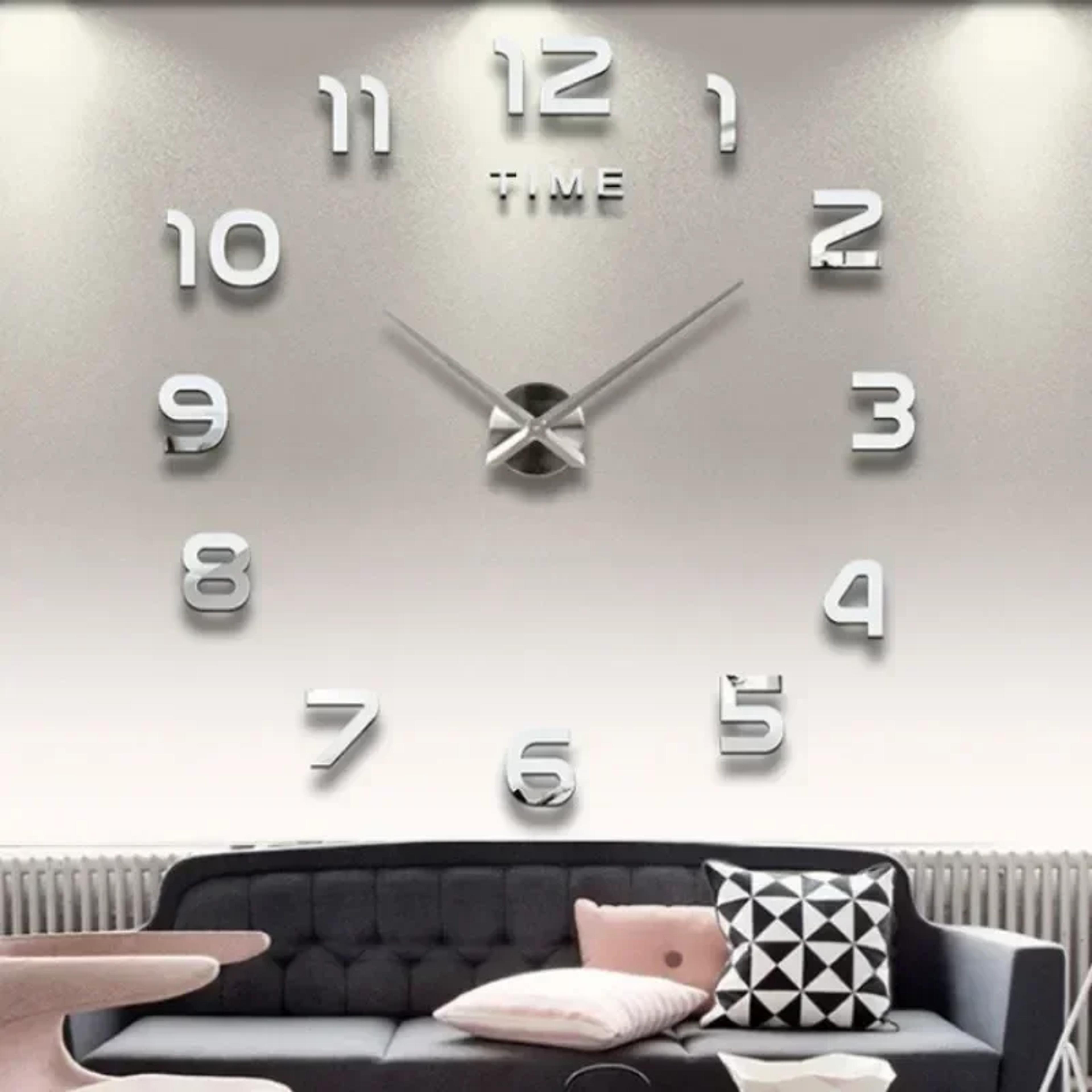 bedroom decoration clock, large 3d wall clock, living room garden acrylic mirror sticker art decor clocks digital