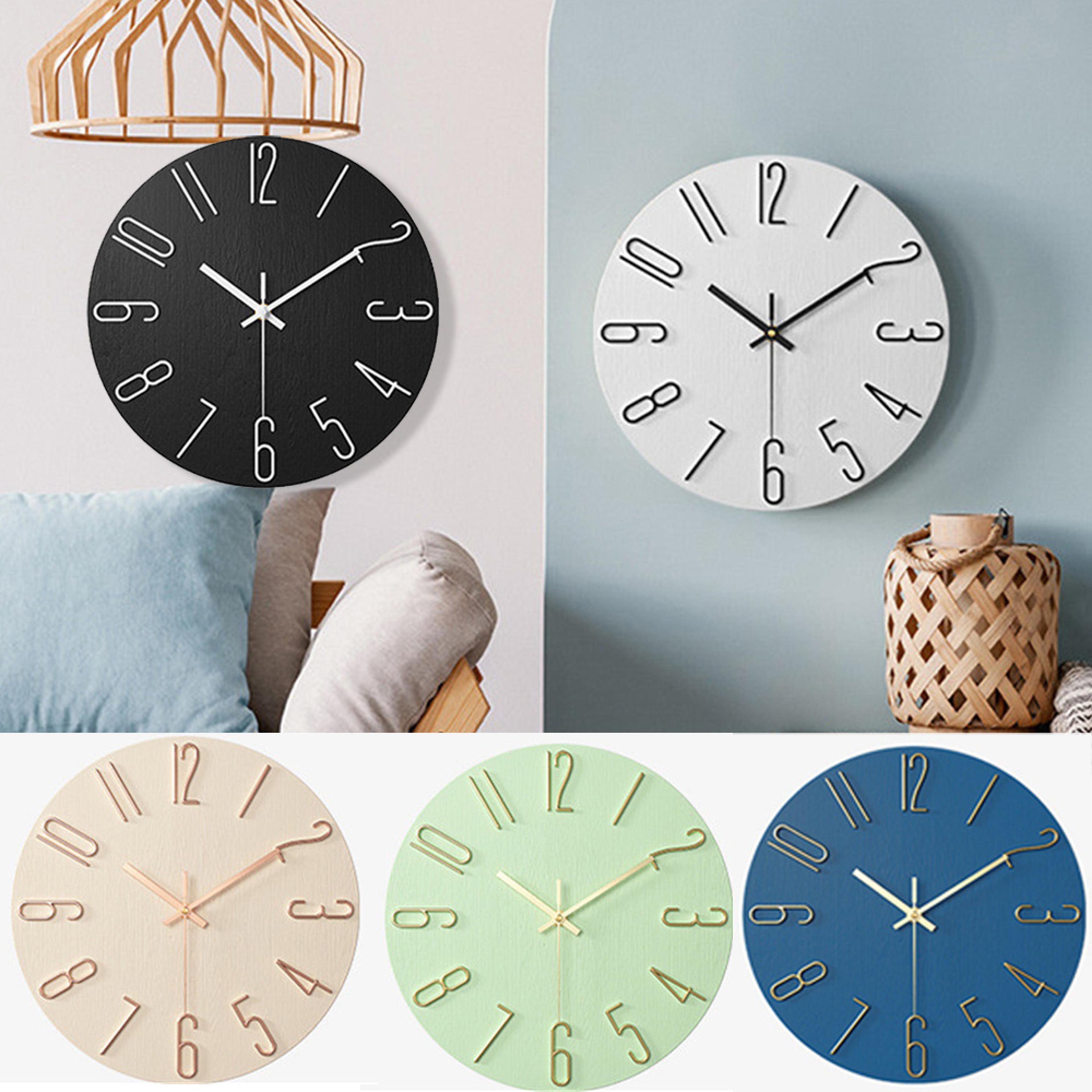 wall clock, small clock, battery powered analog clock, home office bedroom kitchen classroom