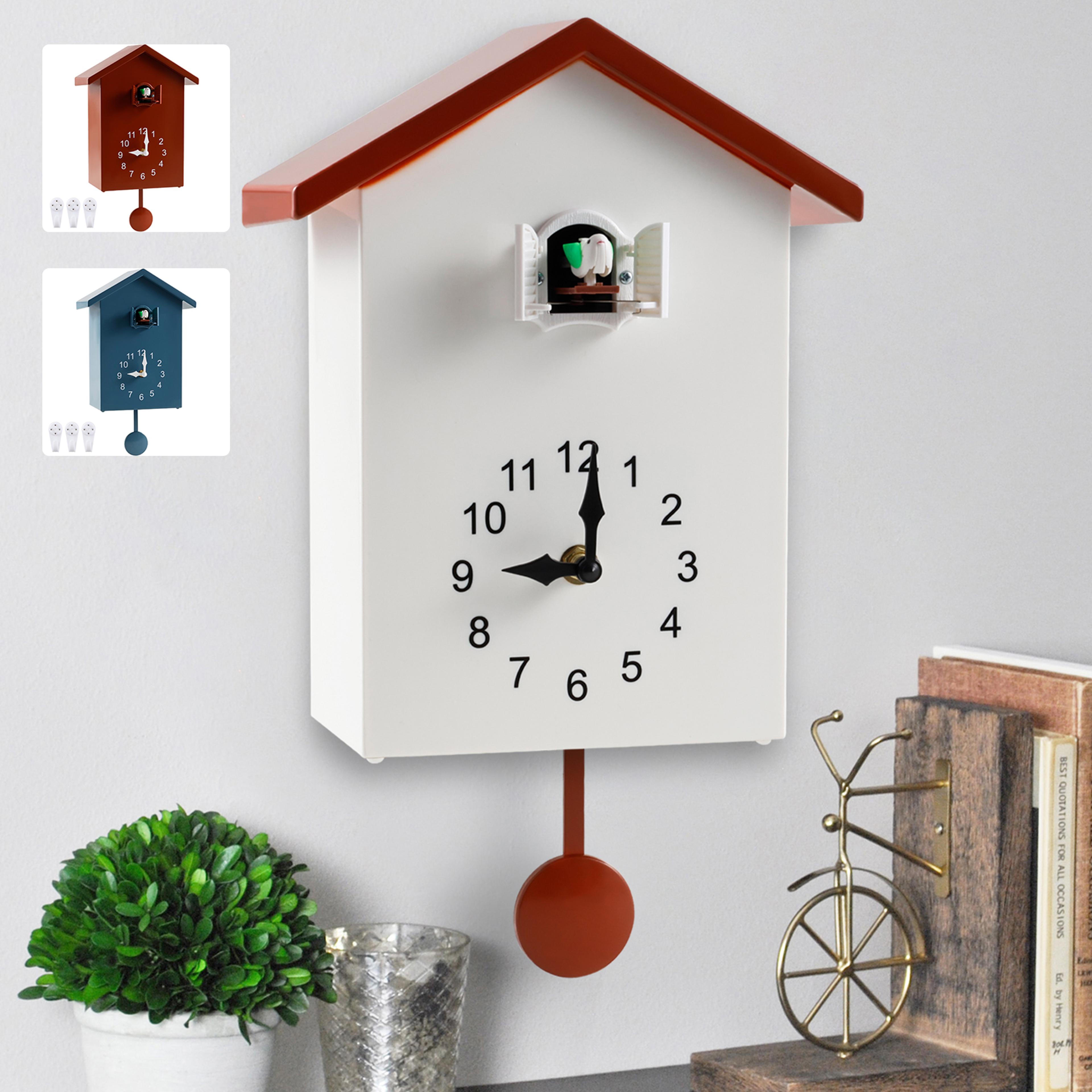 creative wall clock, home silent cuckoo clock with bird tweeting sound, living room wall decoration
