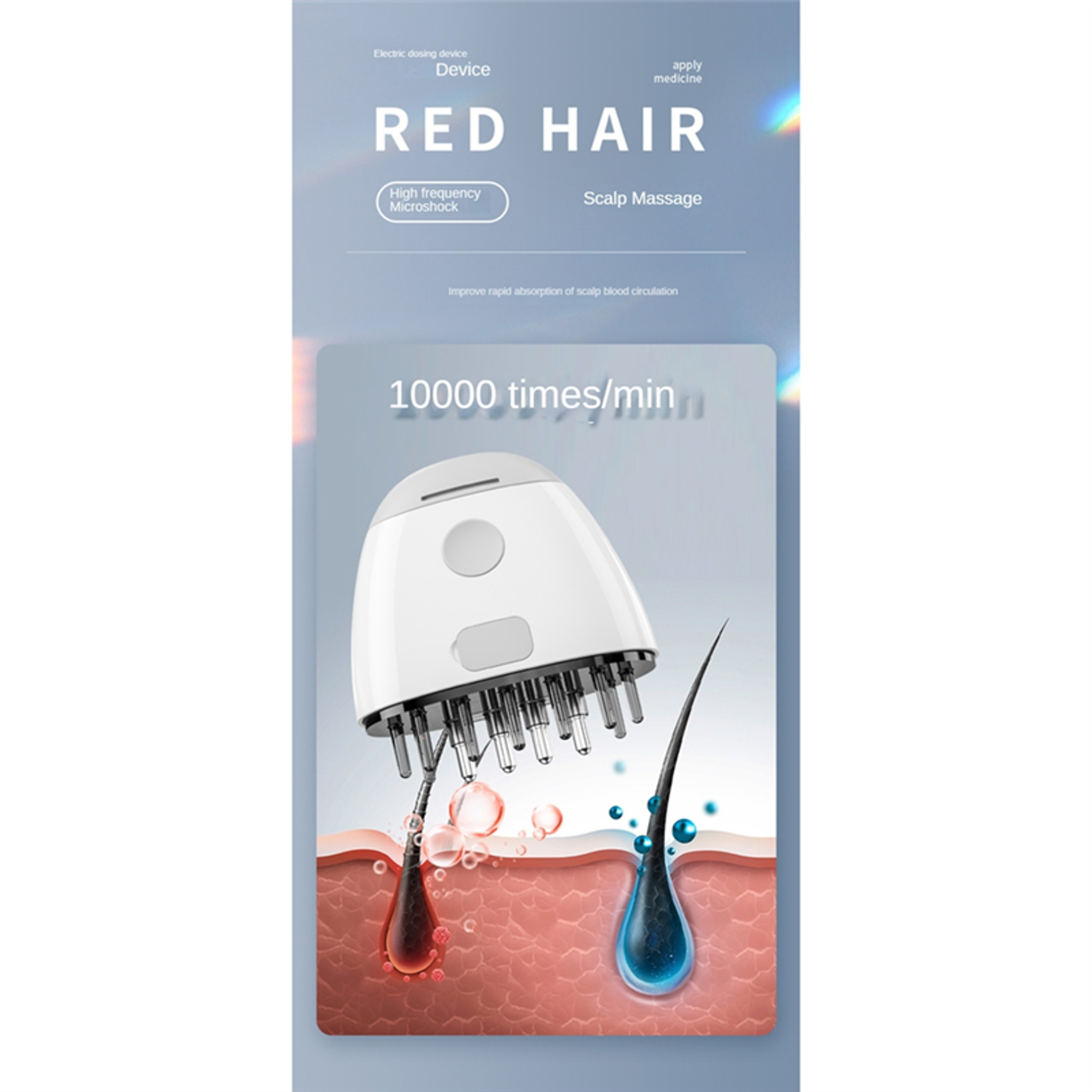 vibrating scalp, comb for hair growth, applicator liquid, serum oil, nourish mini scalp medicine, comb white 1set