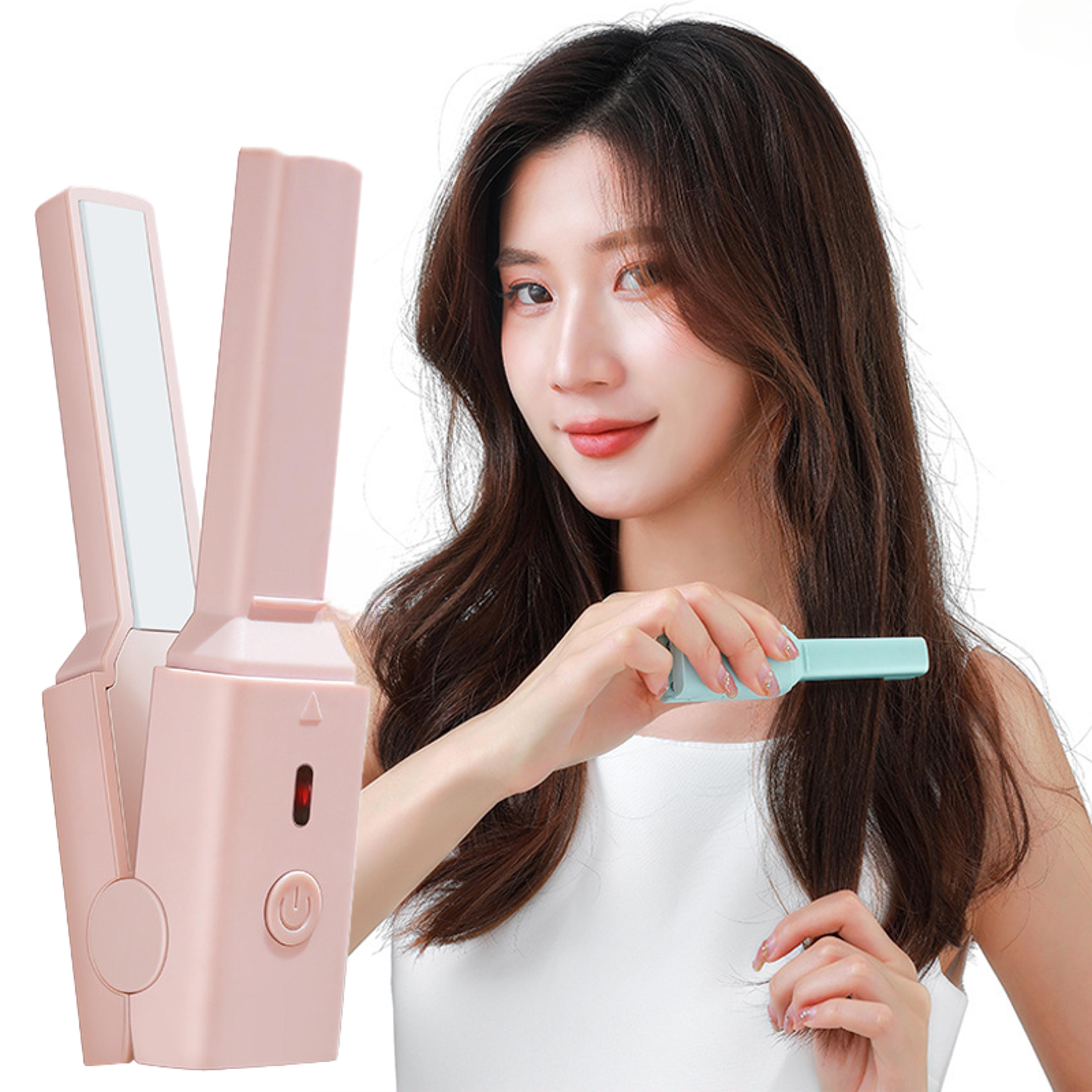 portable dual-use hair, curling straightener, mini curling splint, women ceramic, straightening styling tools, hair