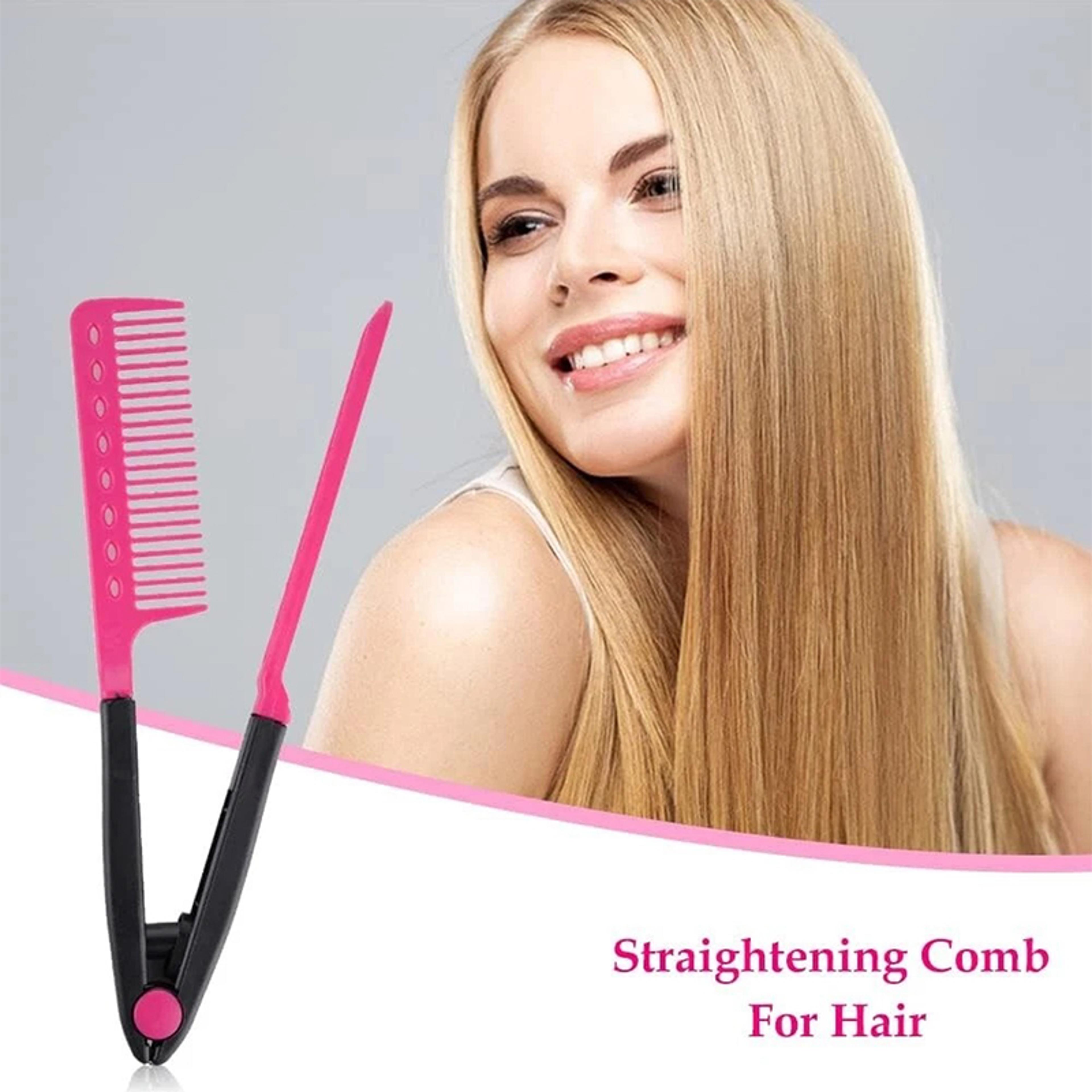 v comb straightener, 1 piece hairdressing brush, hair styling tool, folding salon hair straightener