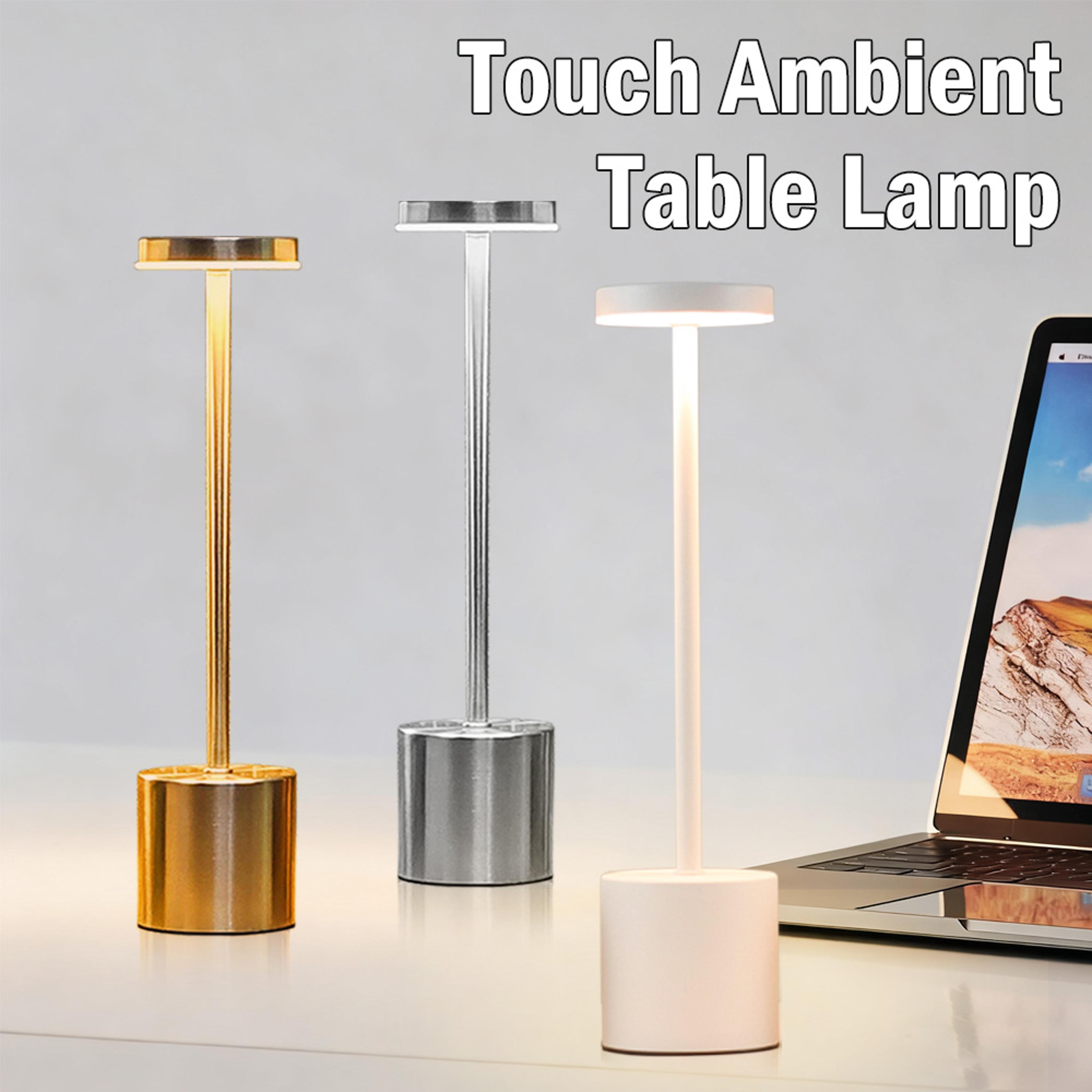 classic usb rechargeable touch sensor led table lamp, 3-color dimming, modern desk night light