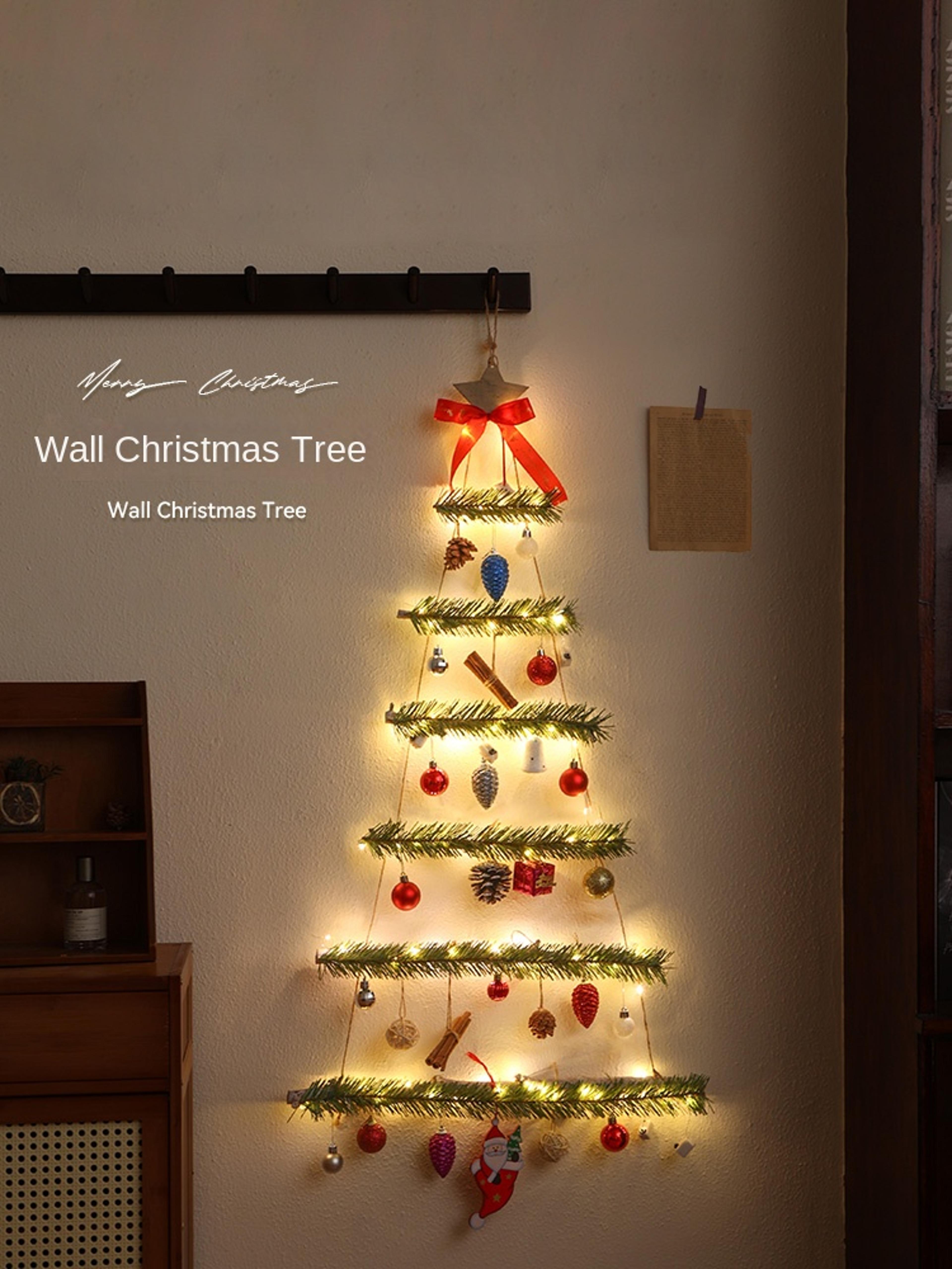 wall christmas tree decoration luminous pendant foldable christmas tree